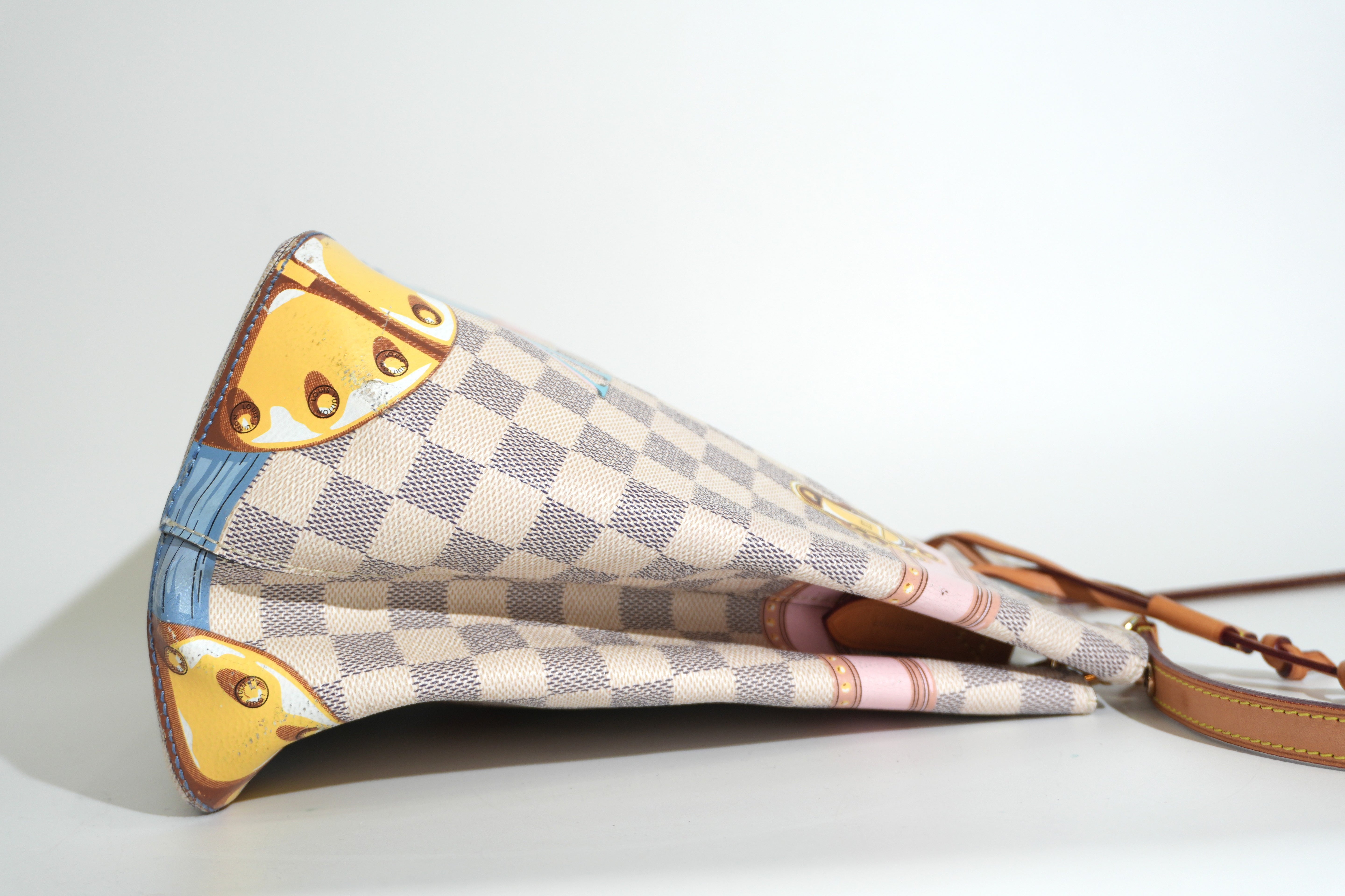 Pre-owned Louis Vuitton Damier Azur Summer Trunk Collection Neo Noe Shoulder Bag