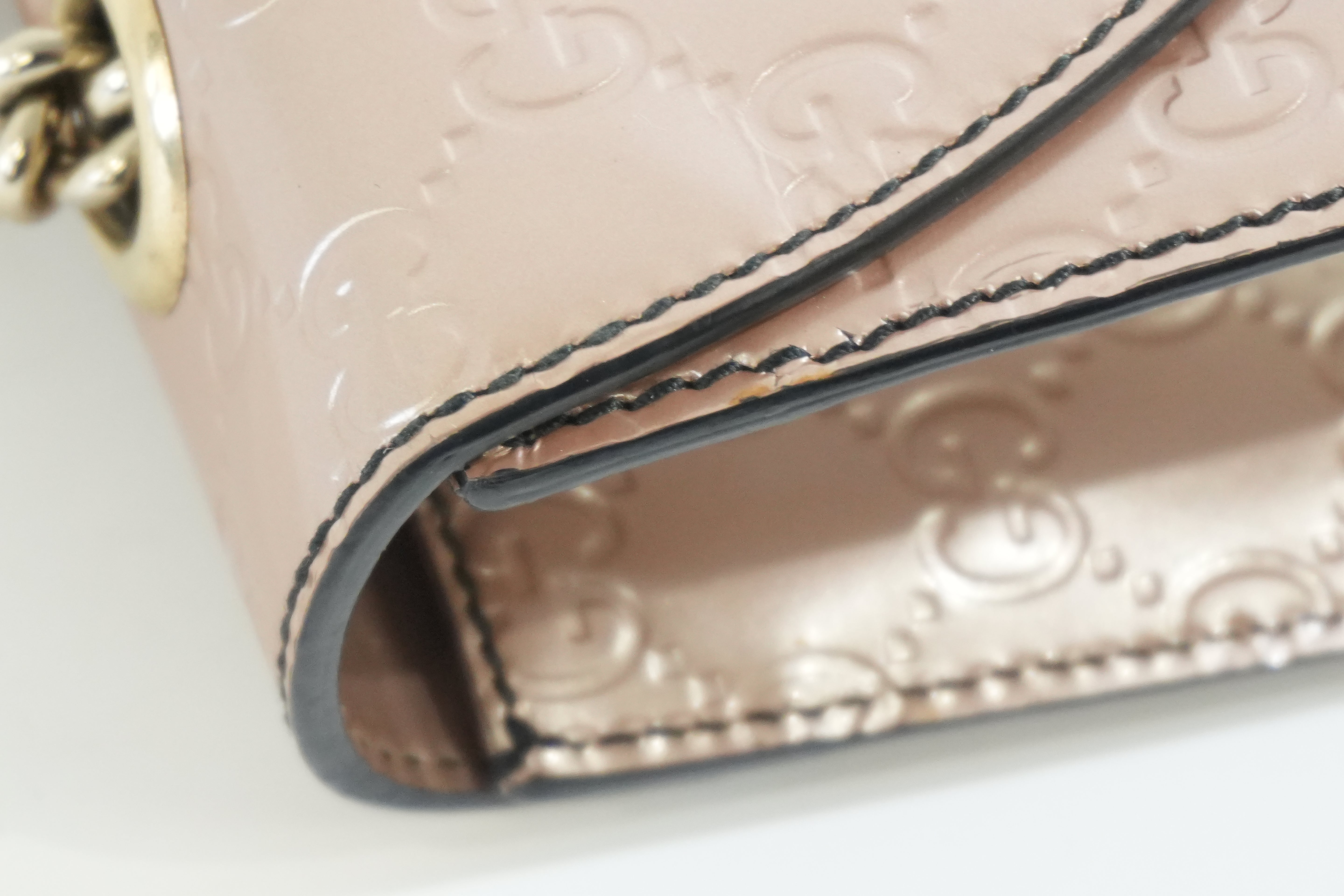 Pre-owned Gucci Emily Chain Shoulder Bag Metallic Pink