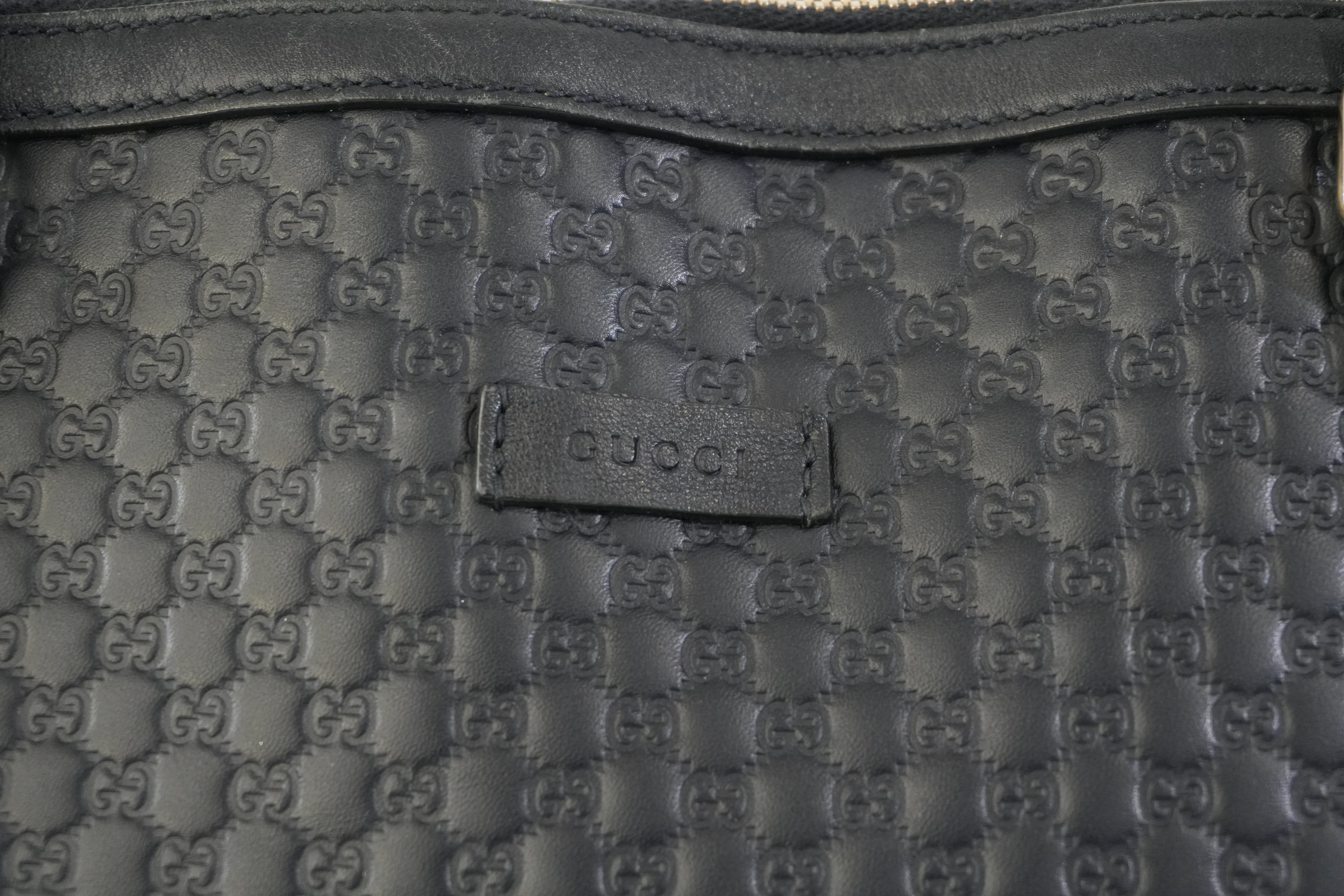 Pre-owned Gucci Two Way Microguccisima Shoulder Bag Navy Blue