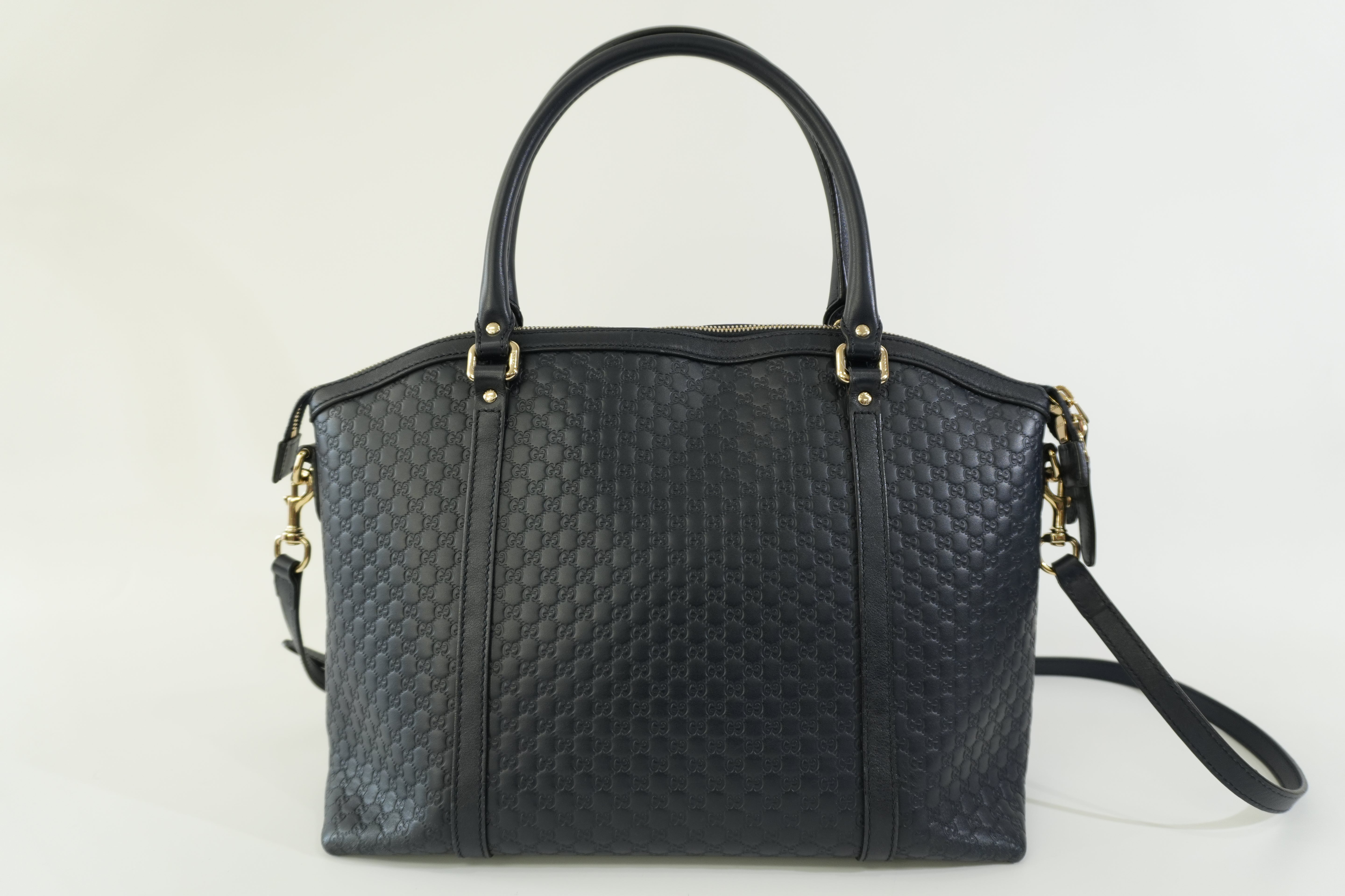 Pre-owned Gucci Two Way Microguccisima Shoulder Bag Navy Blue