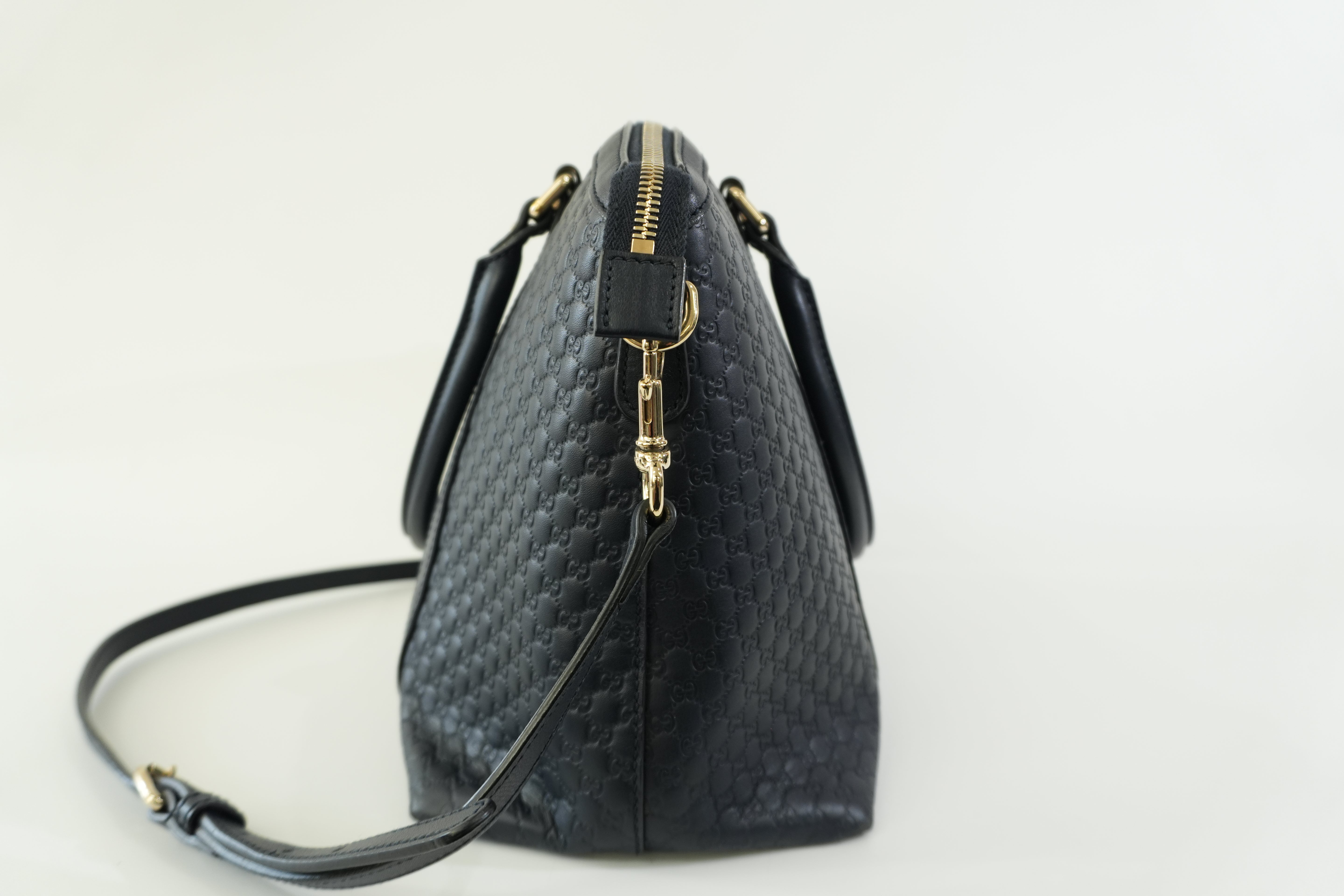 Pre-owned Gucci Two Way Microguccisima Shoulder Bag Navy Blue