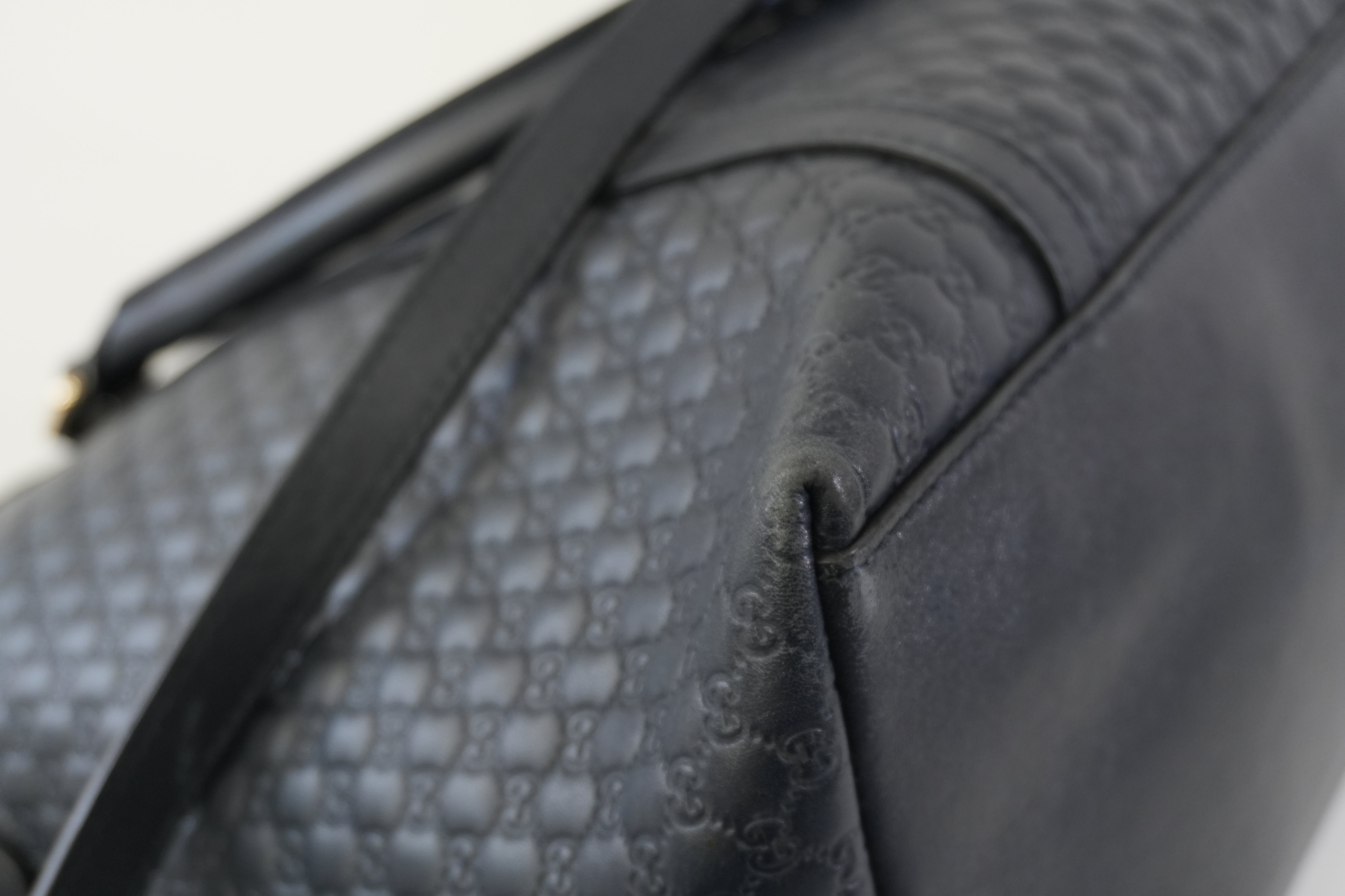 Pre-owned Gucci Two Way Microguccisima Shoulder Bag Navy Blue