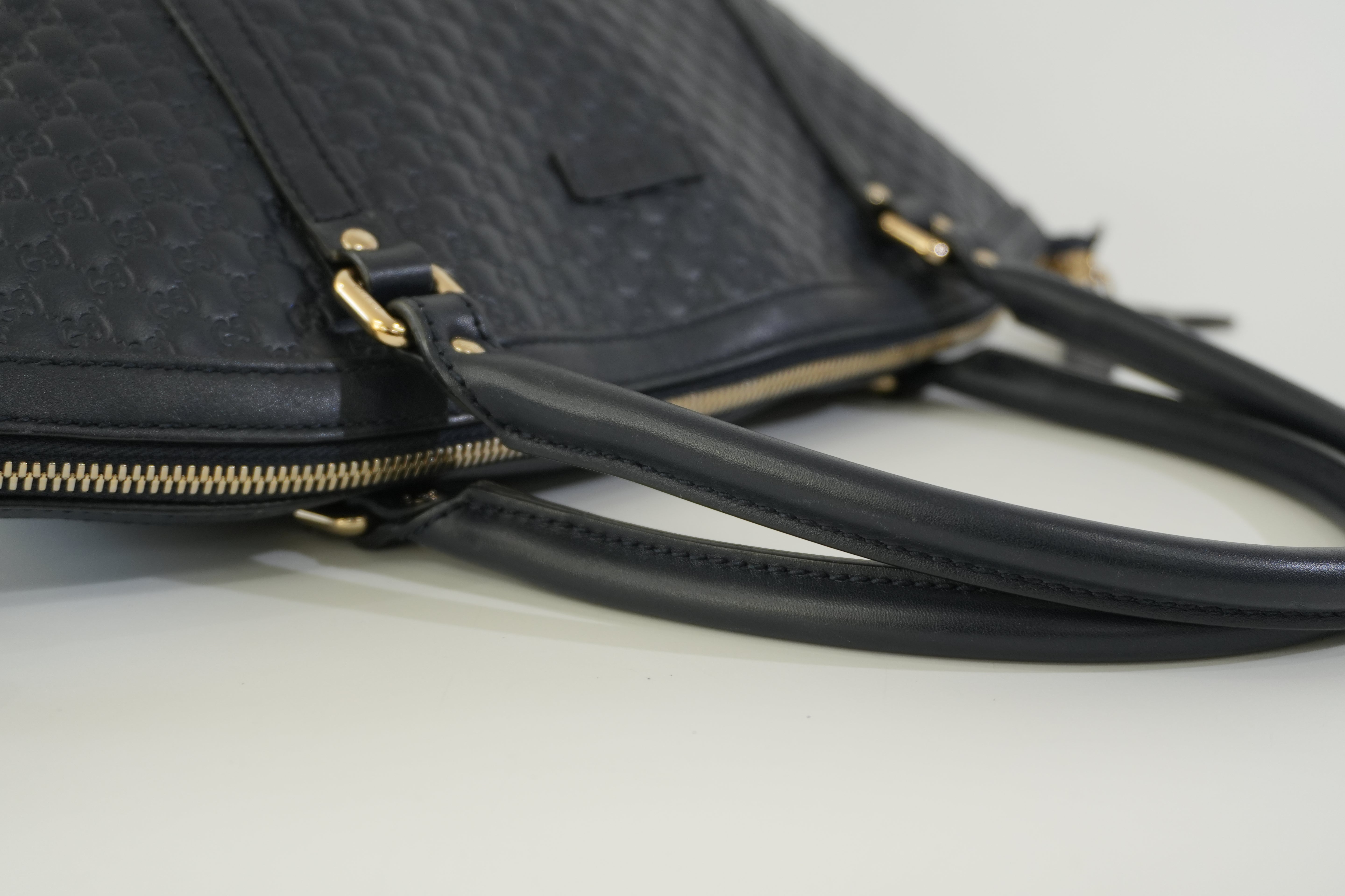 Pre-owned Gucci Two Way Microguccisima Shoulder Bag Navy Blue