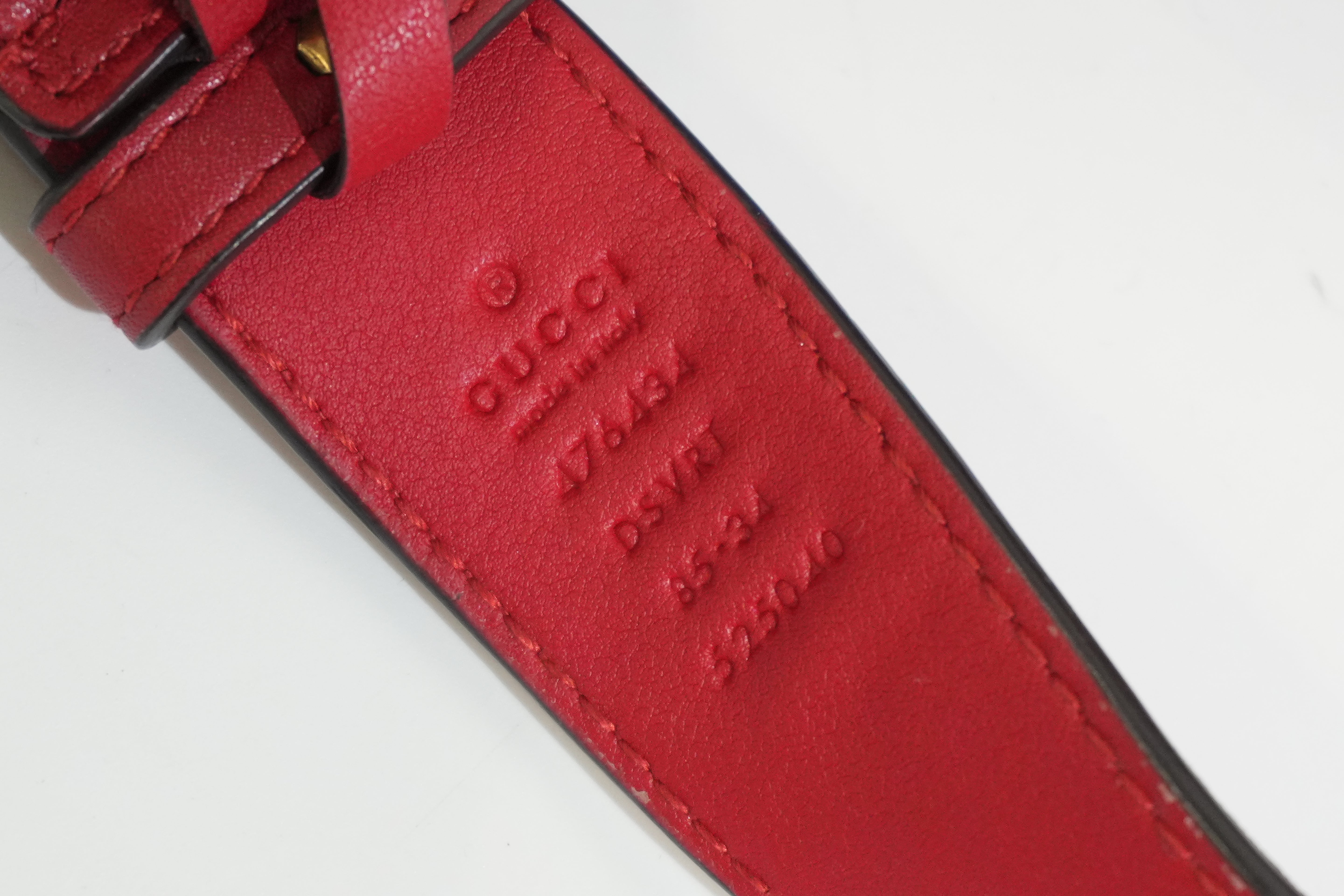 Pre-owned Gucci Marmont Belt Bag Size 85 Red