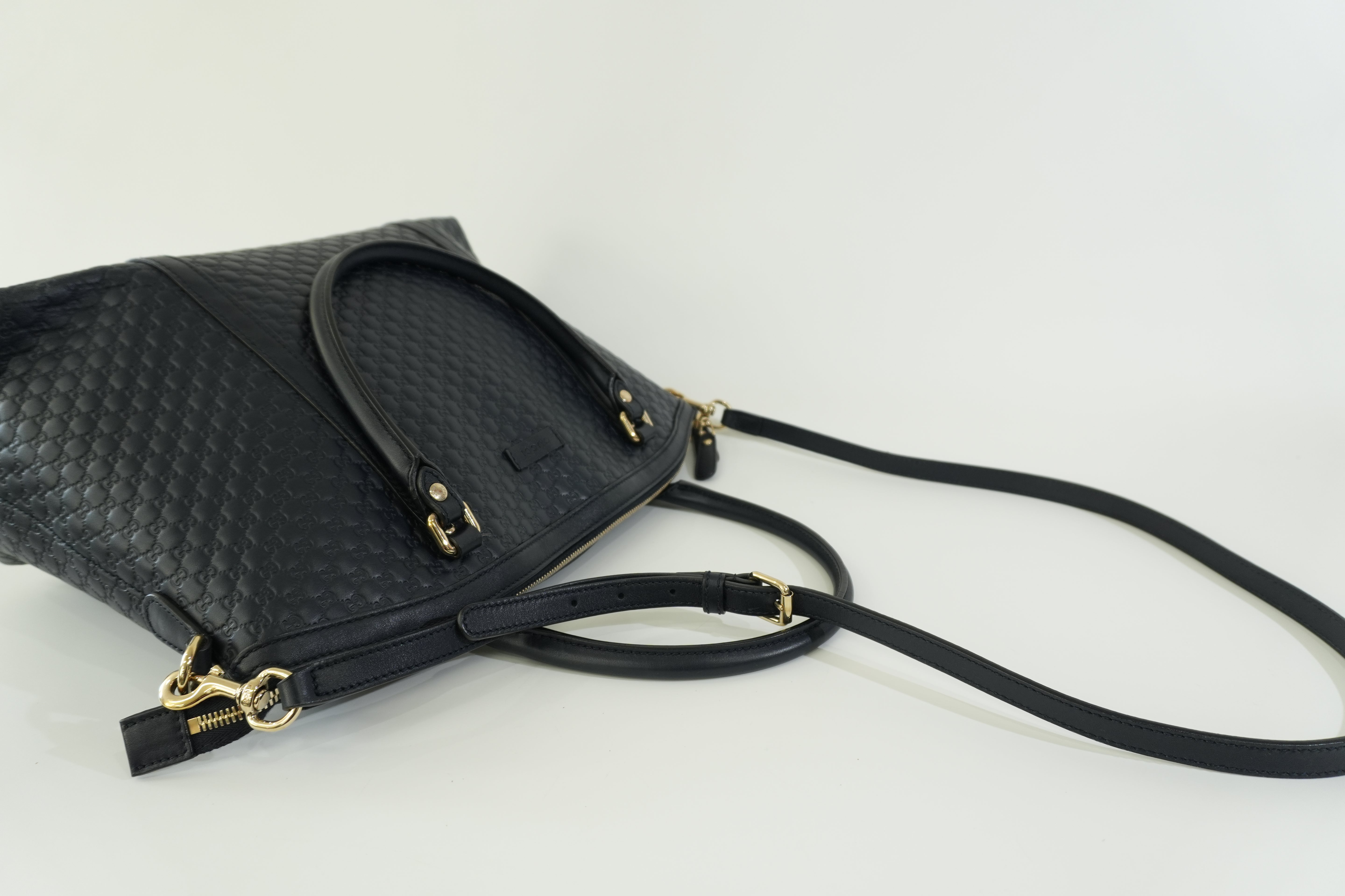 Pre-owned Gucci Two Way Microguccisima Shoulder Bag Navy Blue