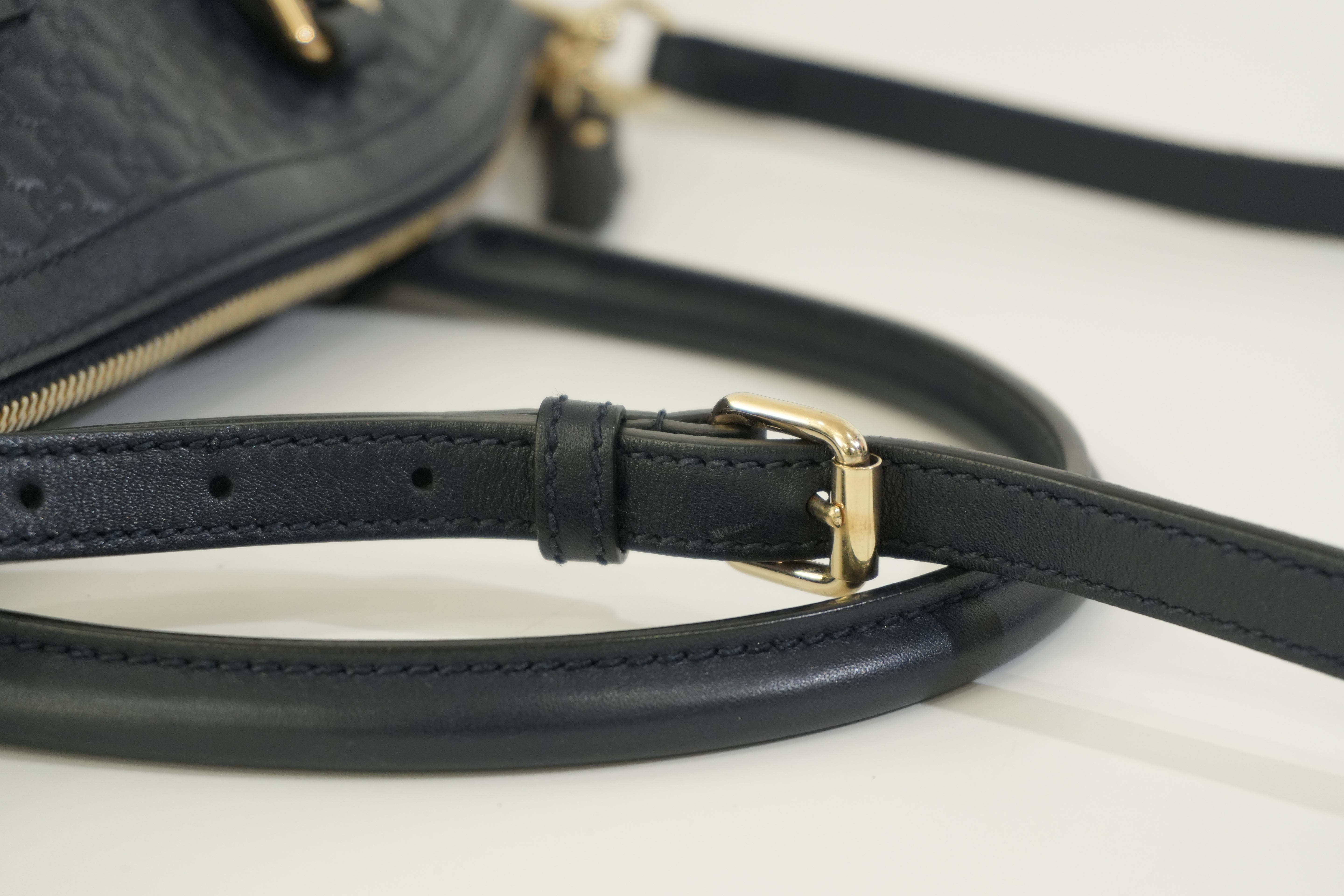 Pre-owned Gucci Two Way Microguccisima Shoulder Bag Navy Blue