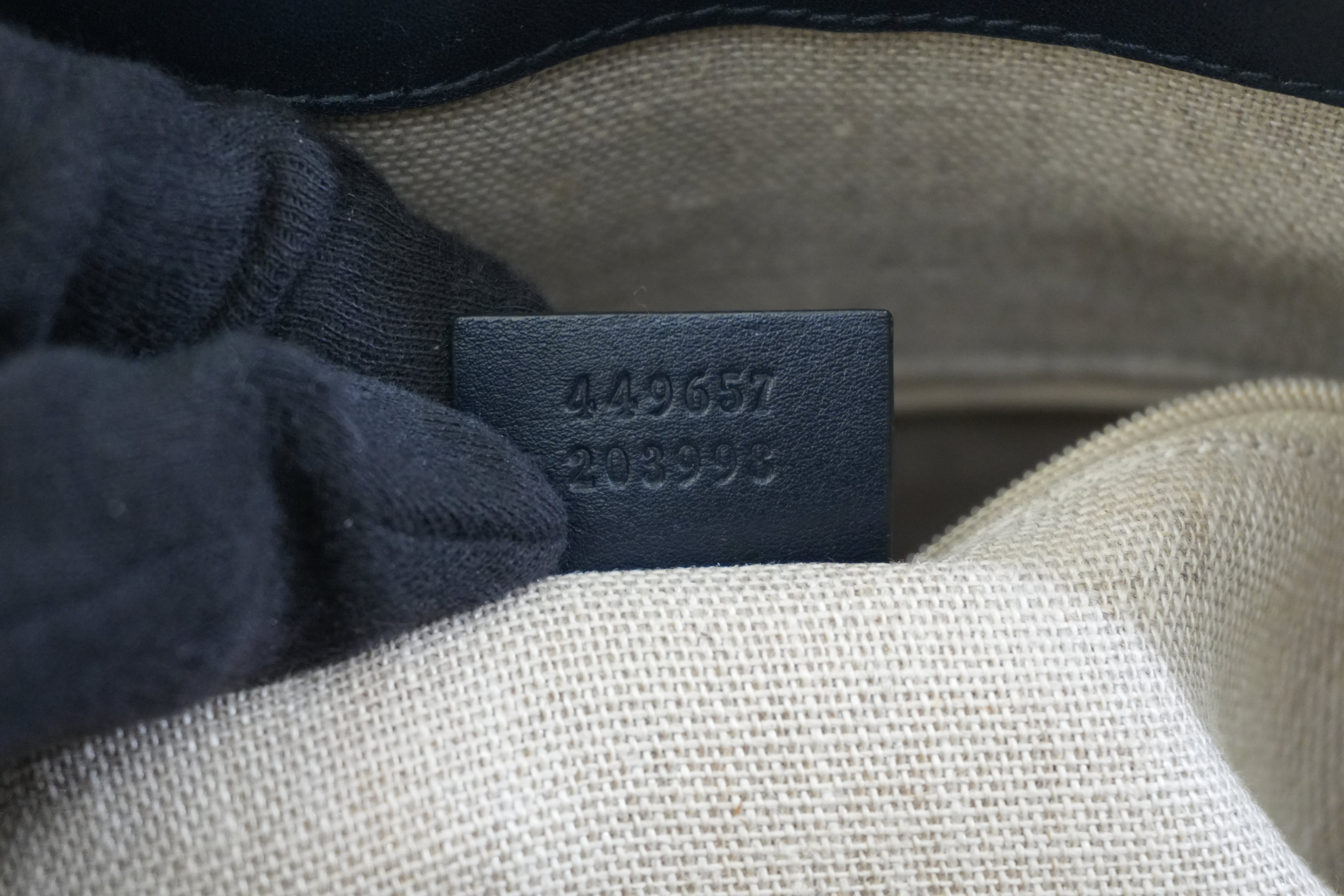 Pre-owned Gucci Two Way Microguccisima Shoulder Bag Navy Blue