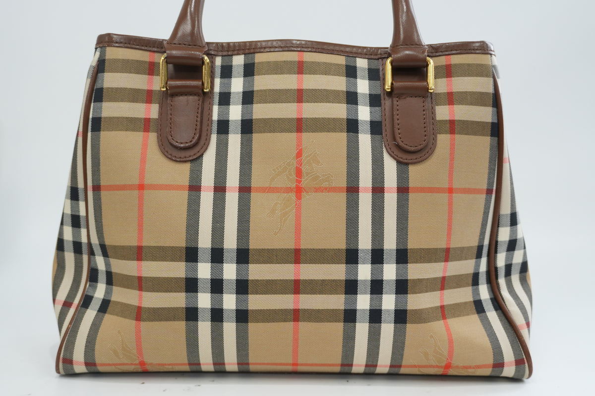 Pre-Owned Burberry Haymarket Check Handbag