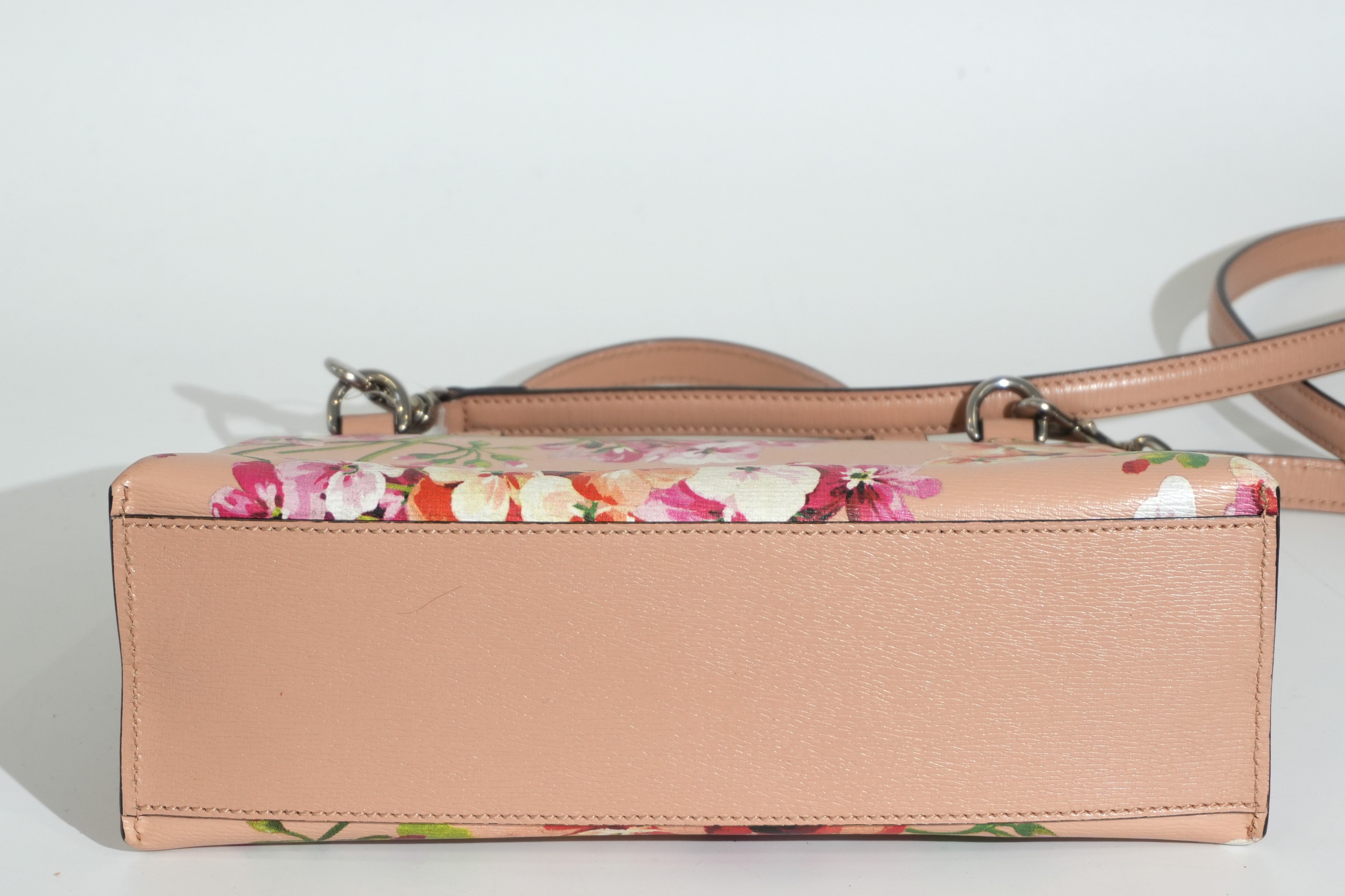 Pre-owned Gucci Two Way Apricot Blooms Bamboo Daily Shoulder Bag Pink