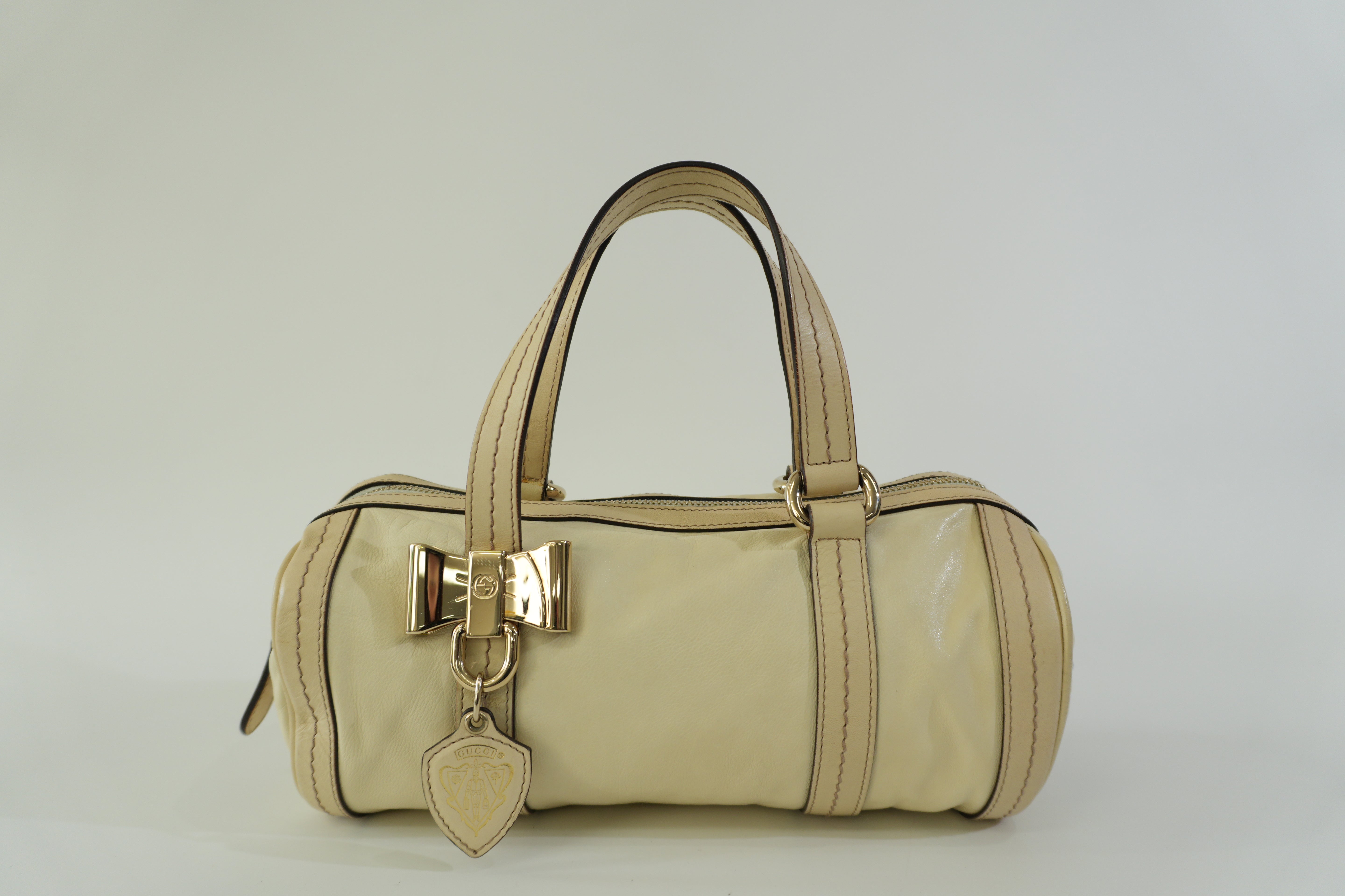 Pre-owned Gucci Leather Handbag Ivory
