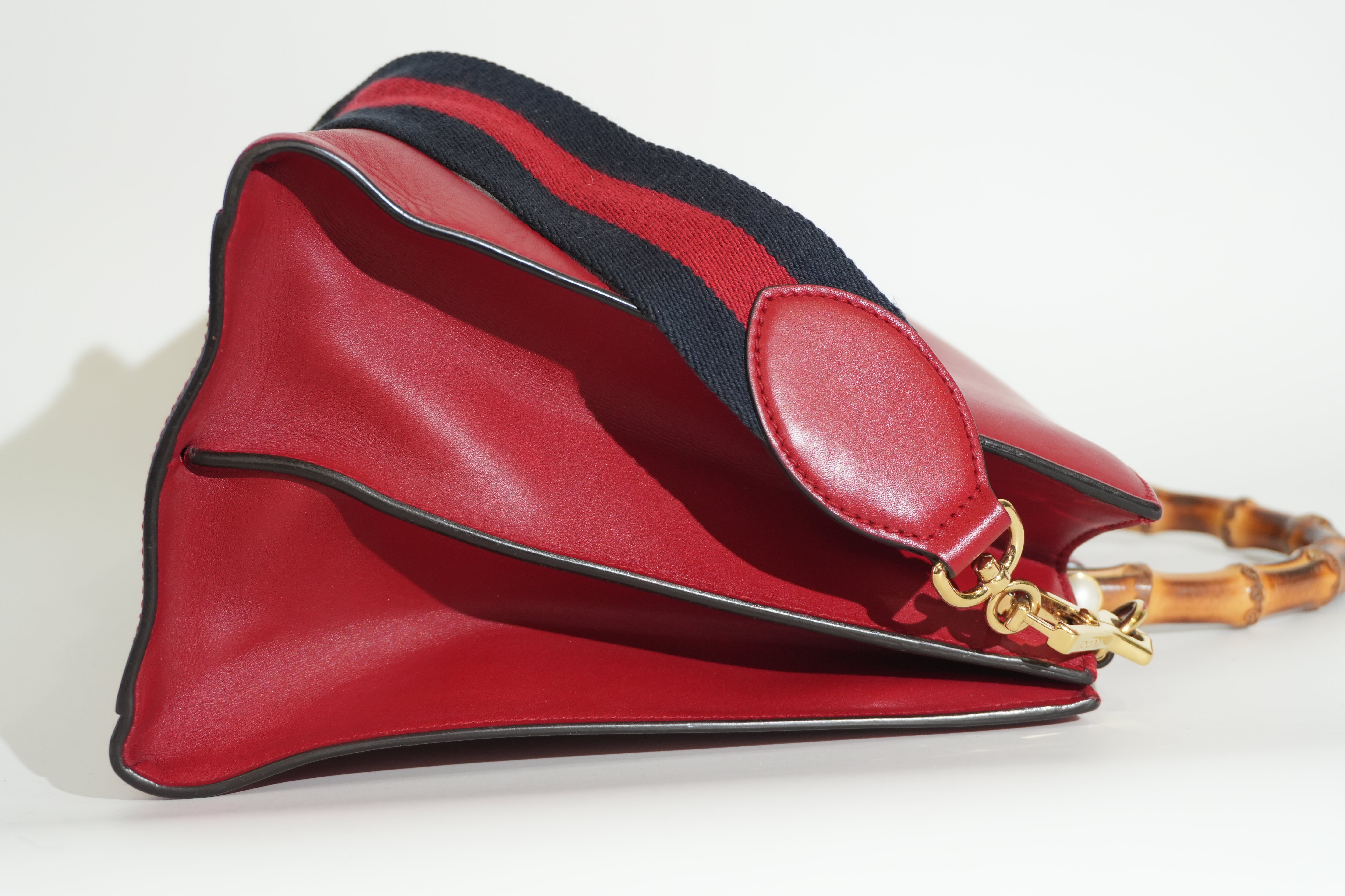 Pre-owned Gucci Two Way Nymphaea Shoulder Bag Red