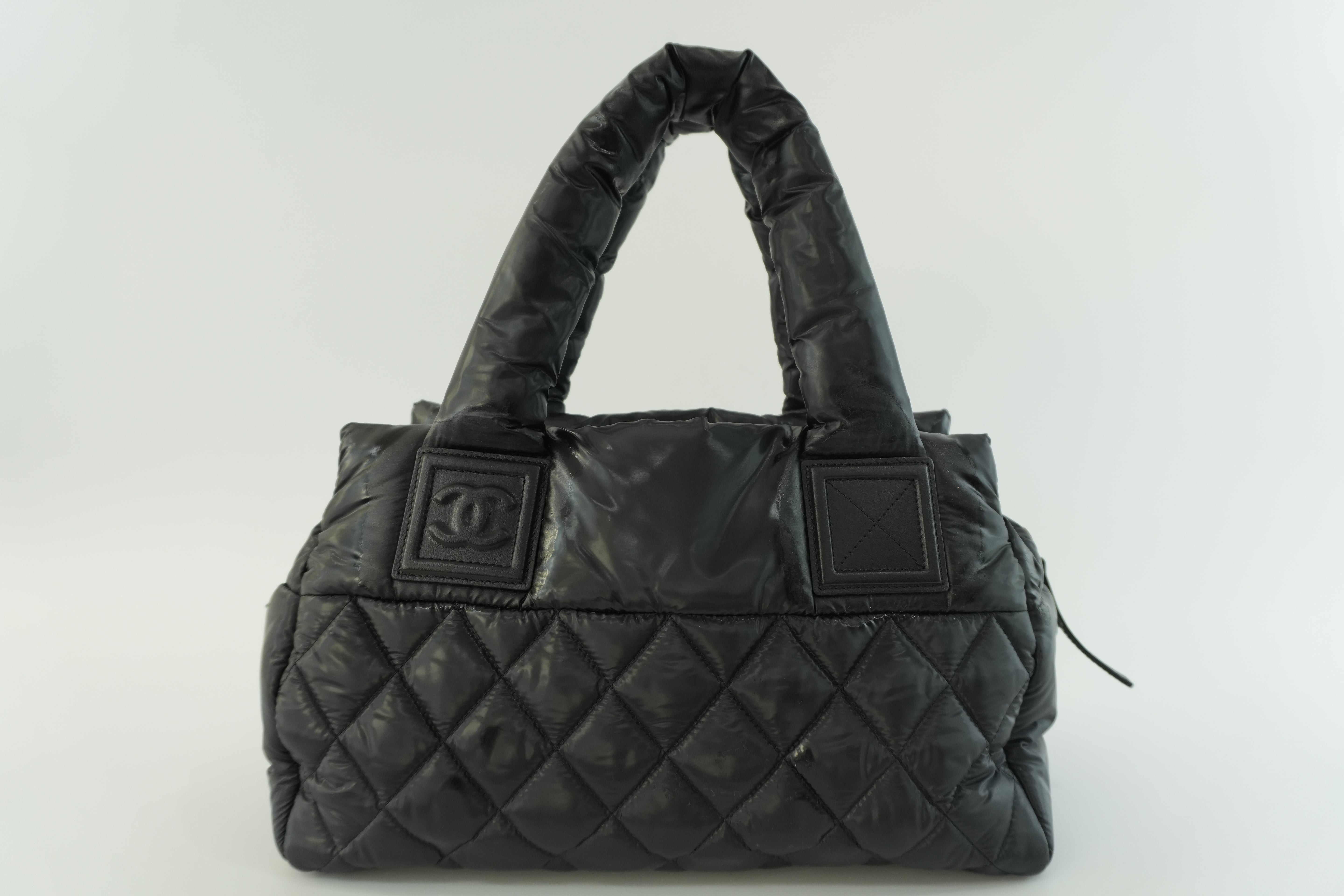 Chanel Coco Cocoon Handbag Black Nylon Used