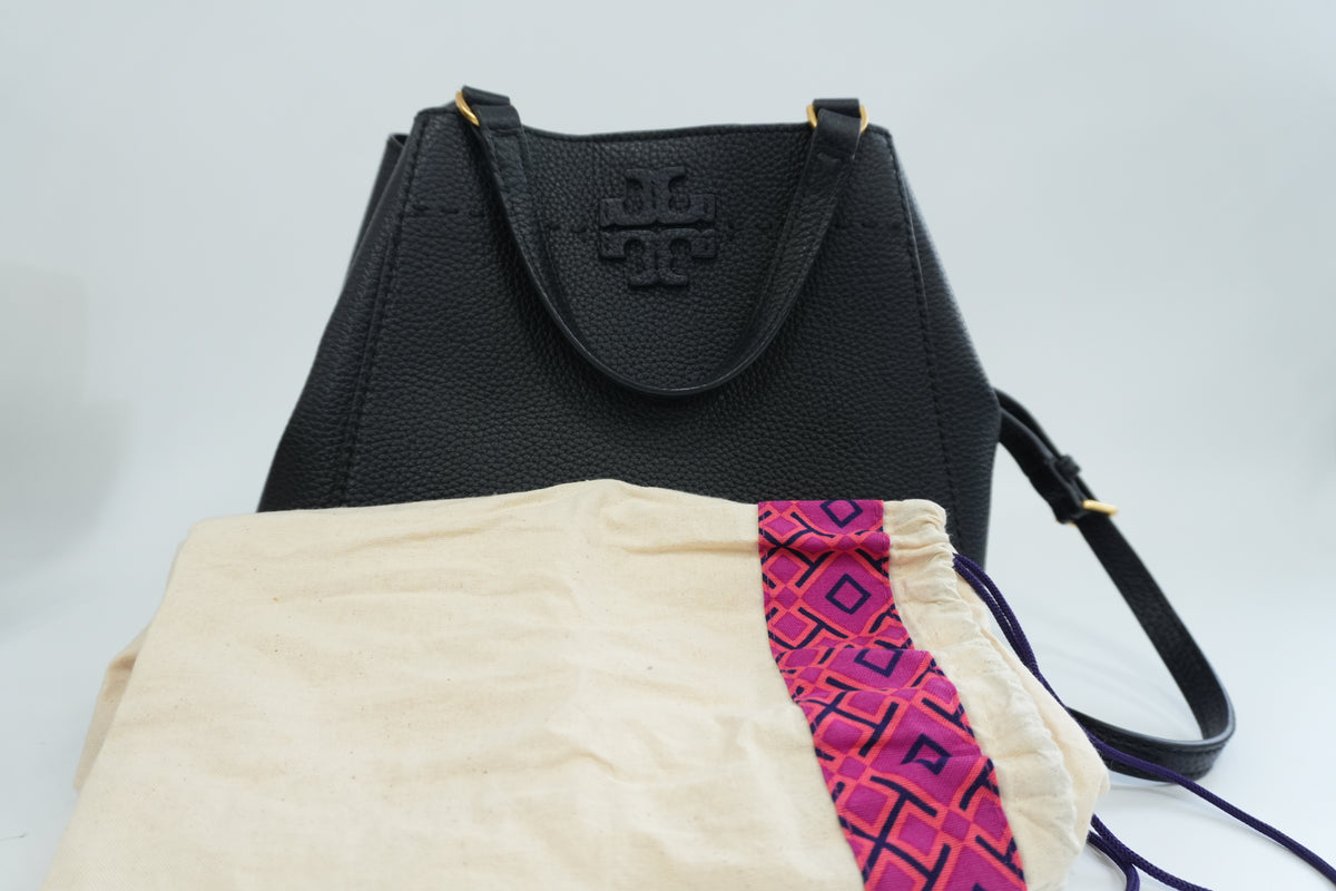 Pre-Owned Tory Burch Two-Way McGraw Carryall Shoulder Bag Black