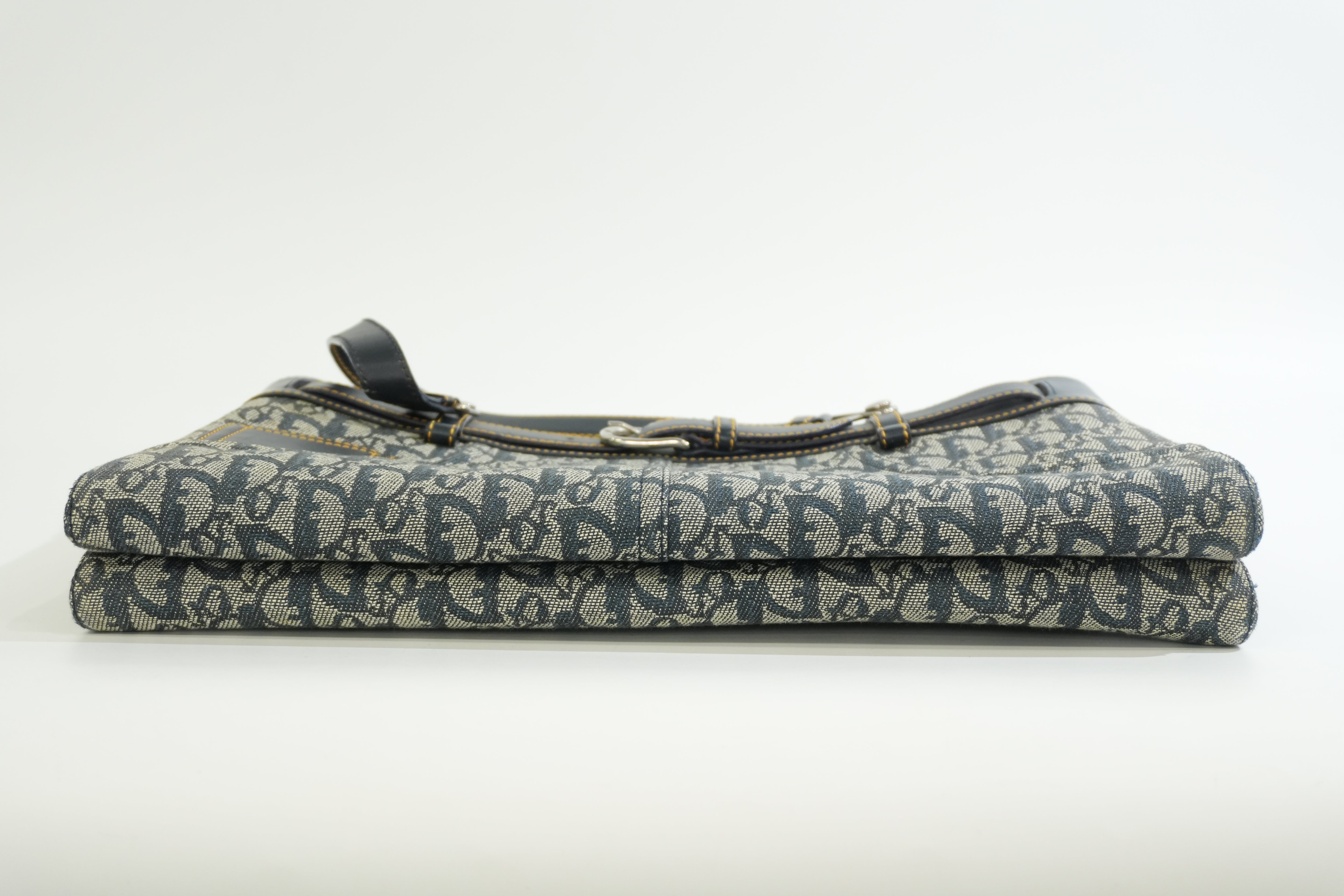 Pre-owned Dior Trotter Handbag Navy Blue