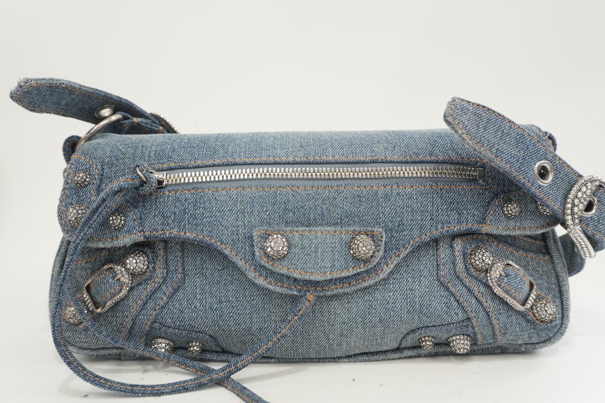 Pre-Owned Balenciaga Le Cagole Shoulder Bag Denim Blue