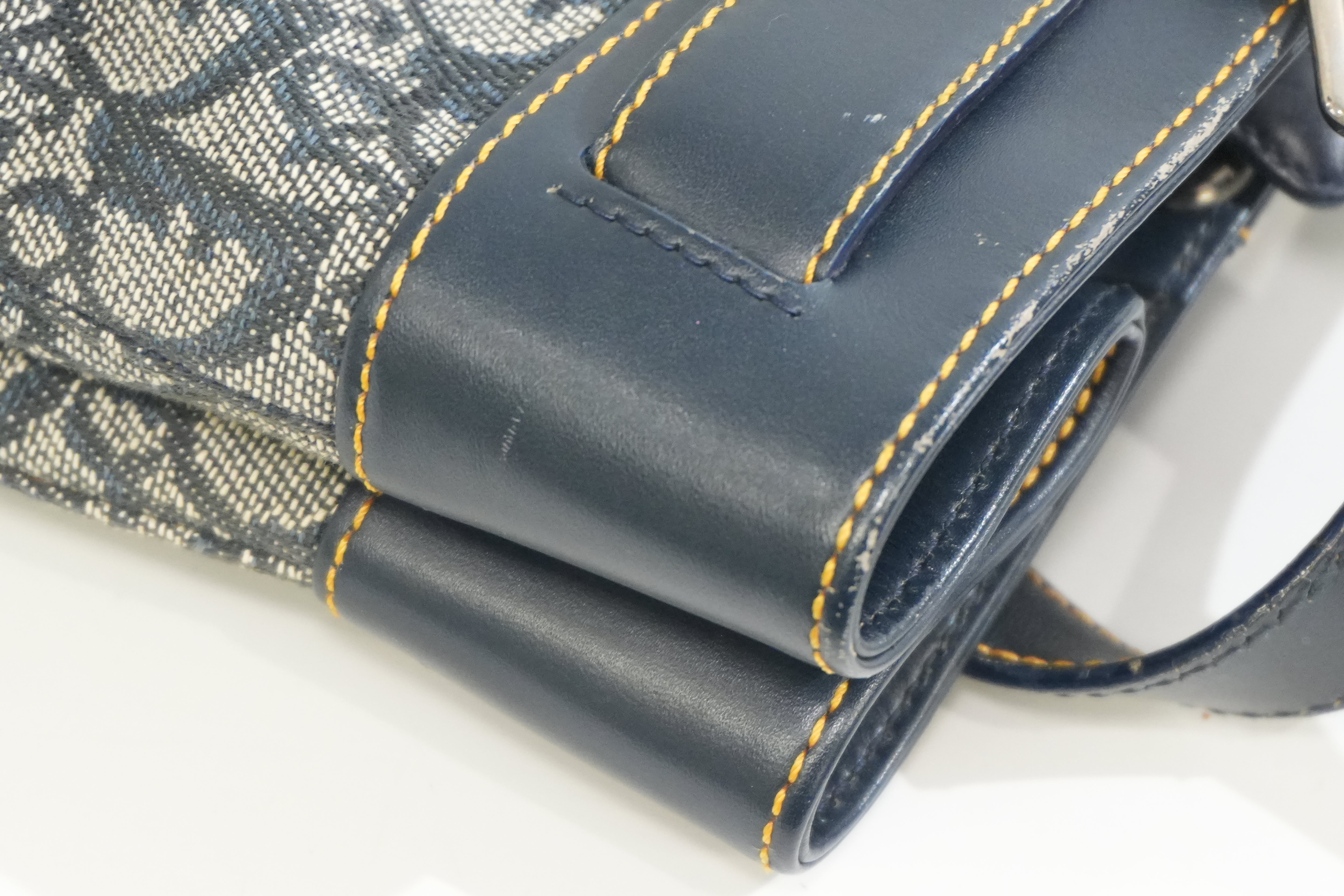 Pre-owned Dior Trotter Handbag Navy Blue