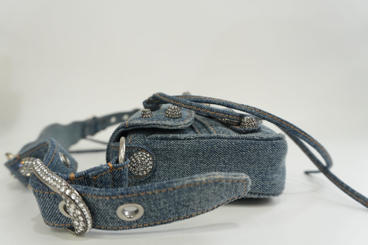 Pre-Owned Balenciaga Le Cagole Shoulder Bag Denim Blue