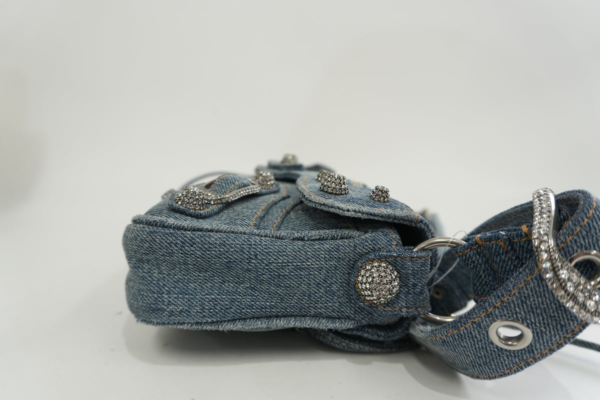 Pre-Owned Balenciaga Le Cagole Shoulder Bag Denim Blue
