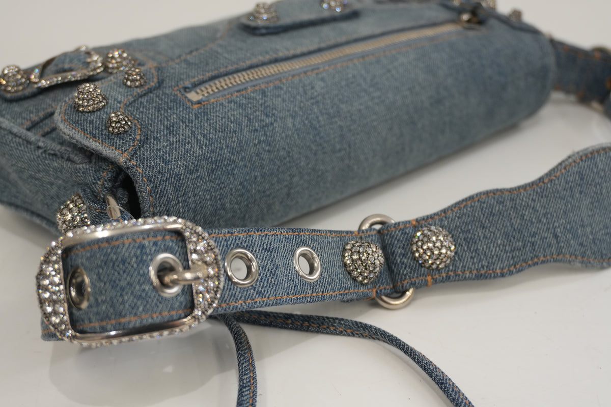 Pre-Owned Balenciaga Le Cagole Shoulder Bag Denim Blue