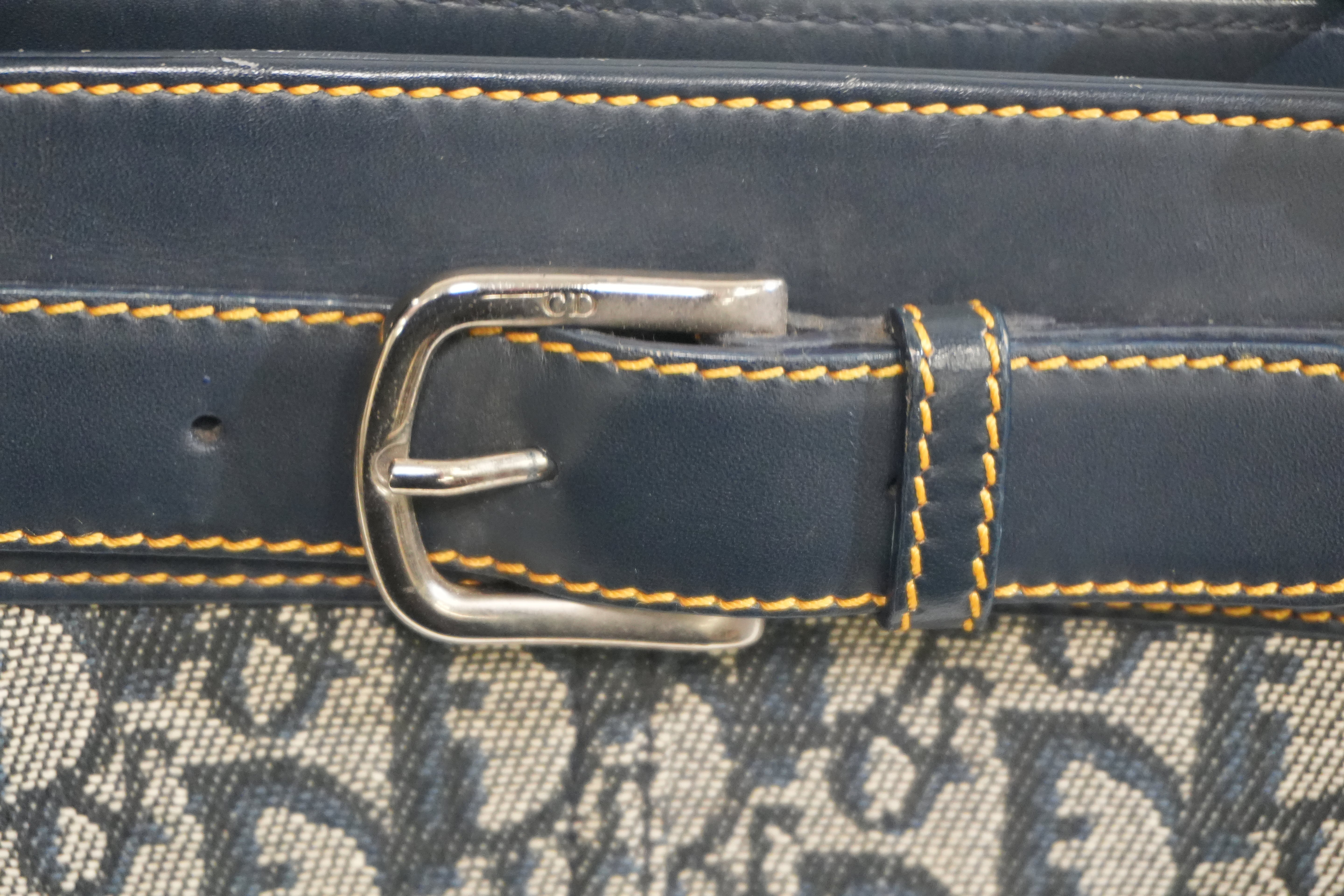 Pre-owned Dior Trotter Handbag Navy Blue