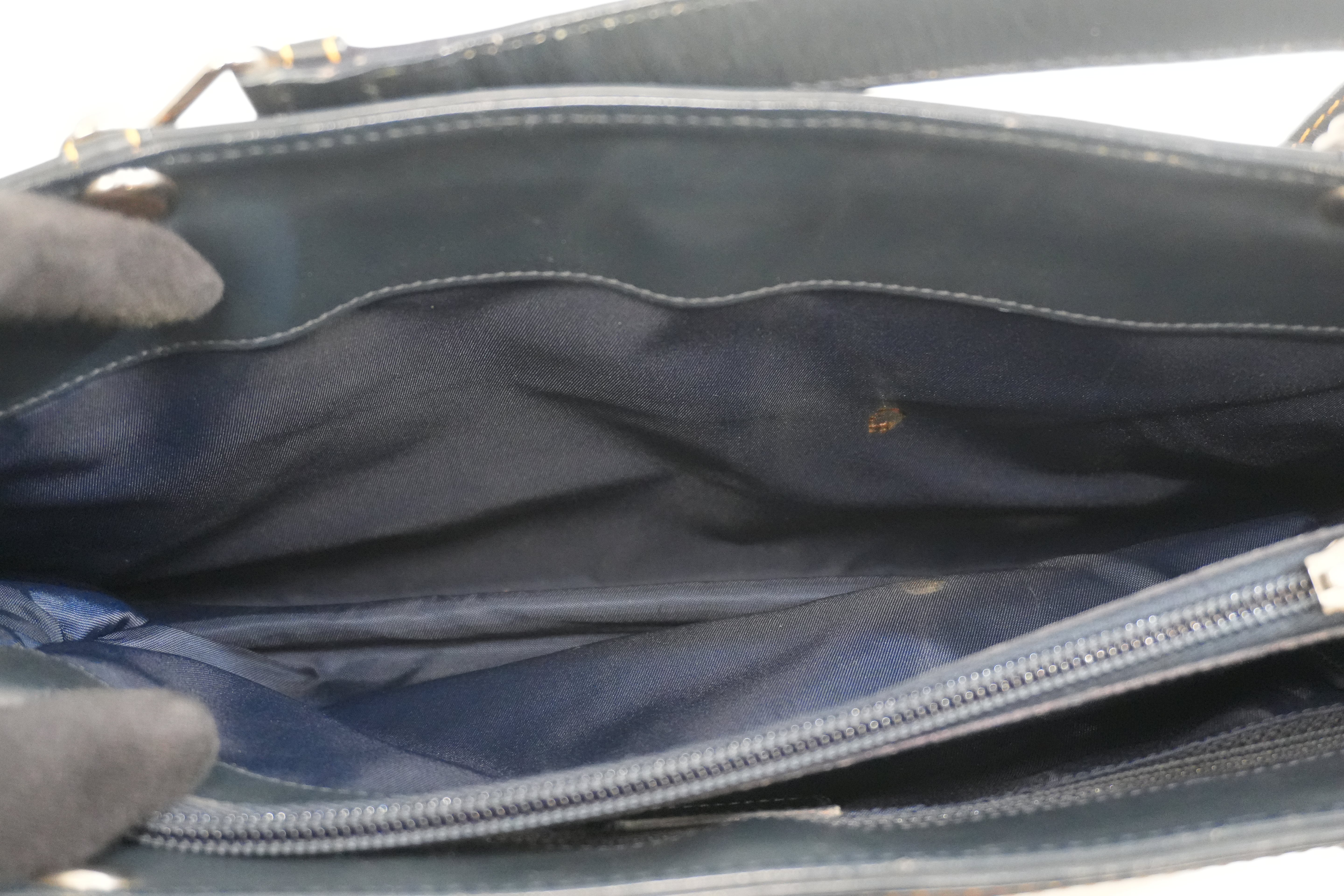 Pre-owned Dior Trotter Handbag Navy Blue