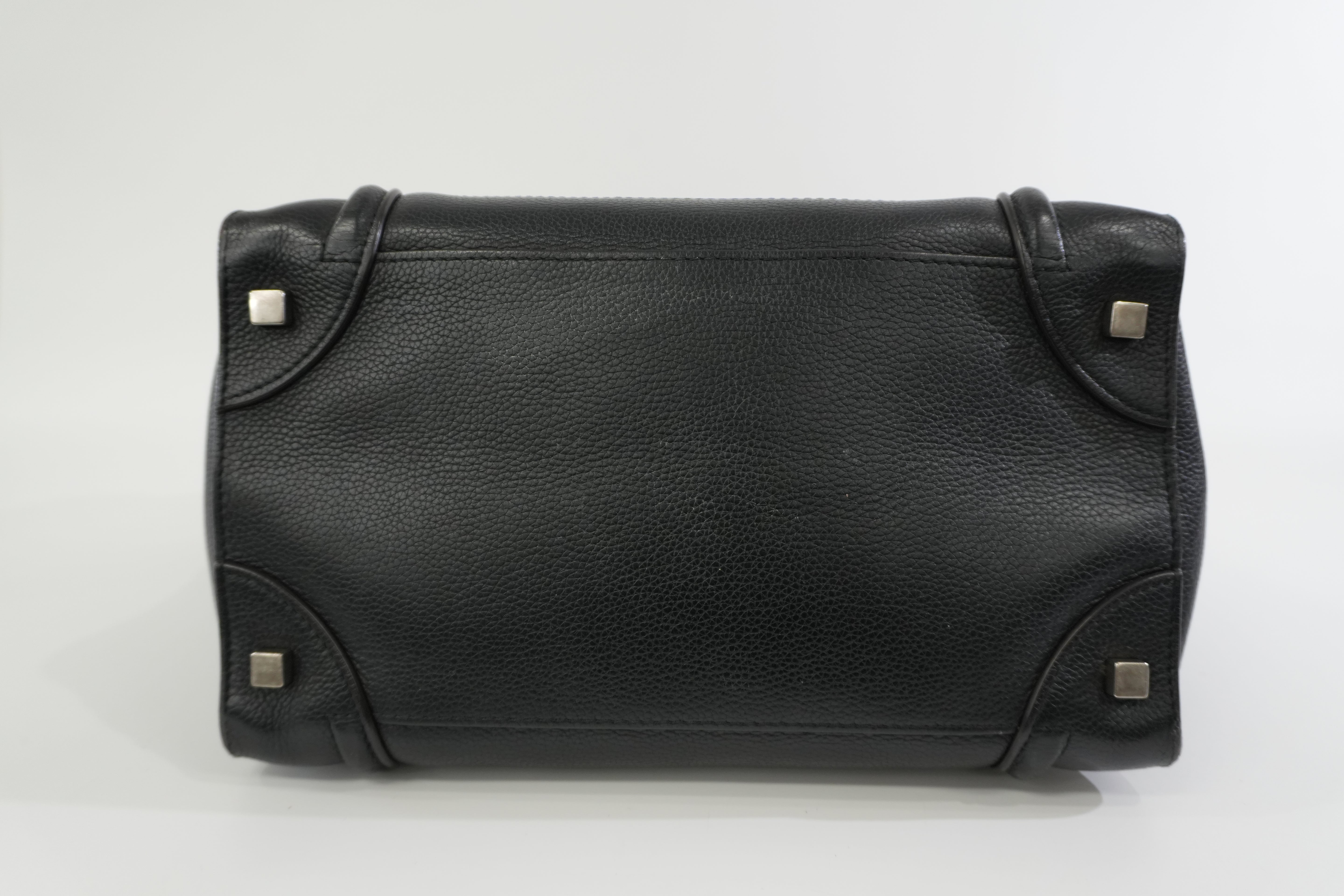 Pre-owned Celine Leather Luggage Handbag Black