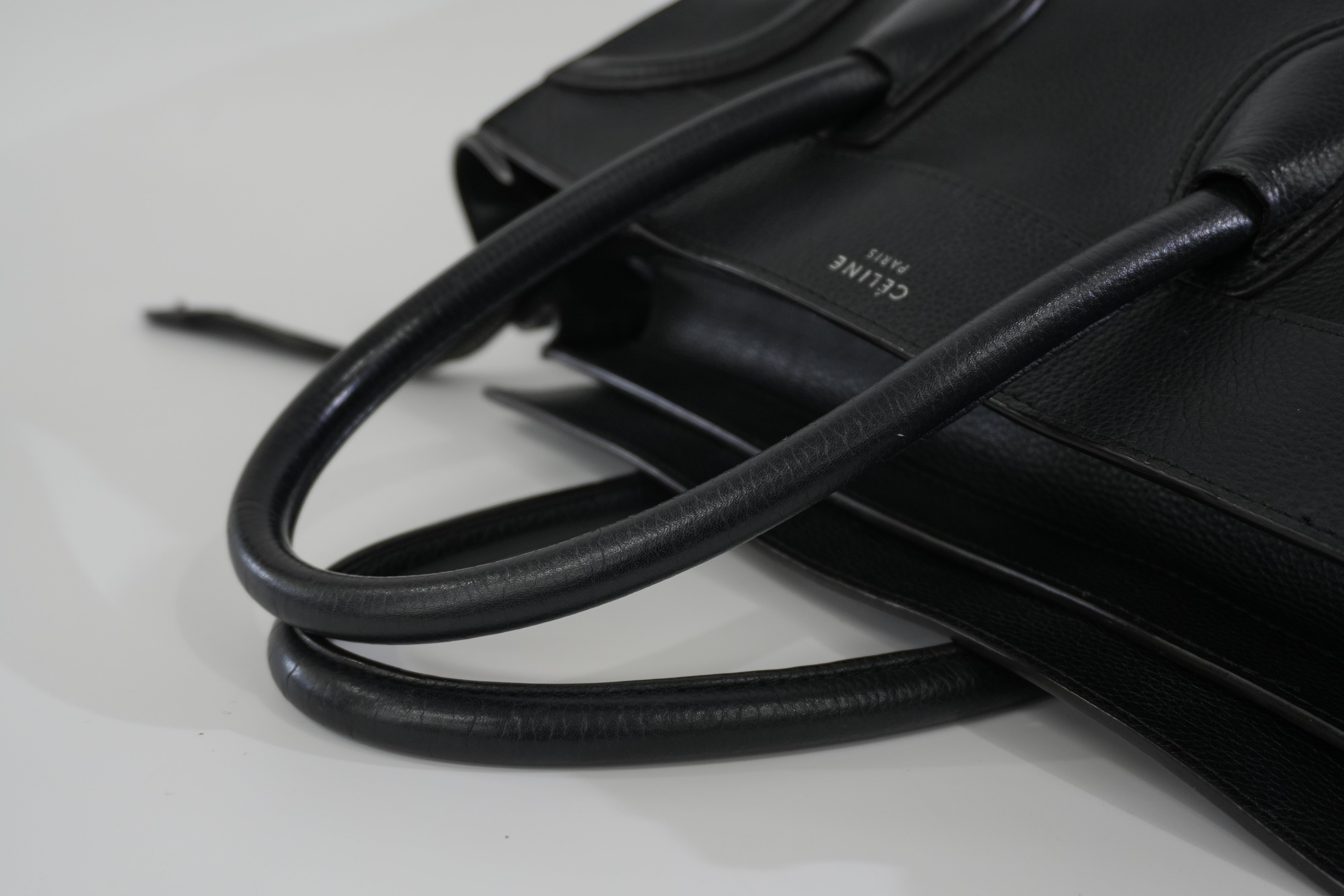 Pre-owned Celine Leather Luggage Handbag Black