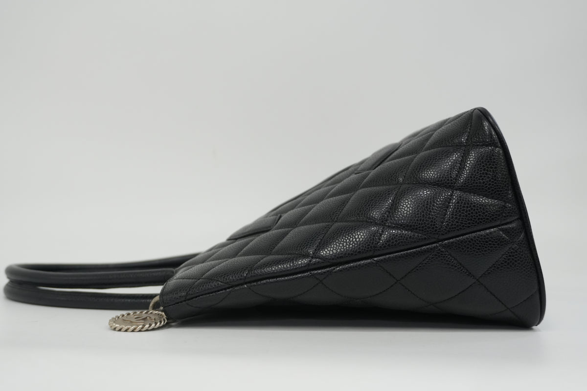 Pre-Owned Chanel Caviar Skin Medallion Tote Bag Black