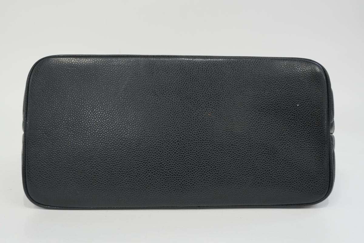 Pre-Owned Chanel Caviar Skin Medallion Tote Bag Black