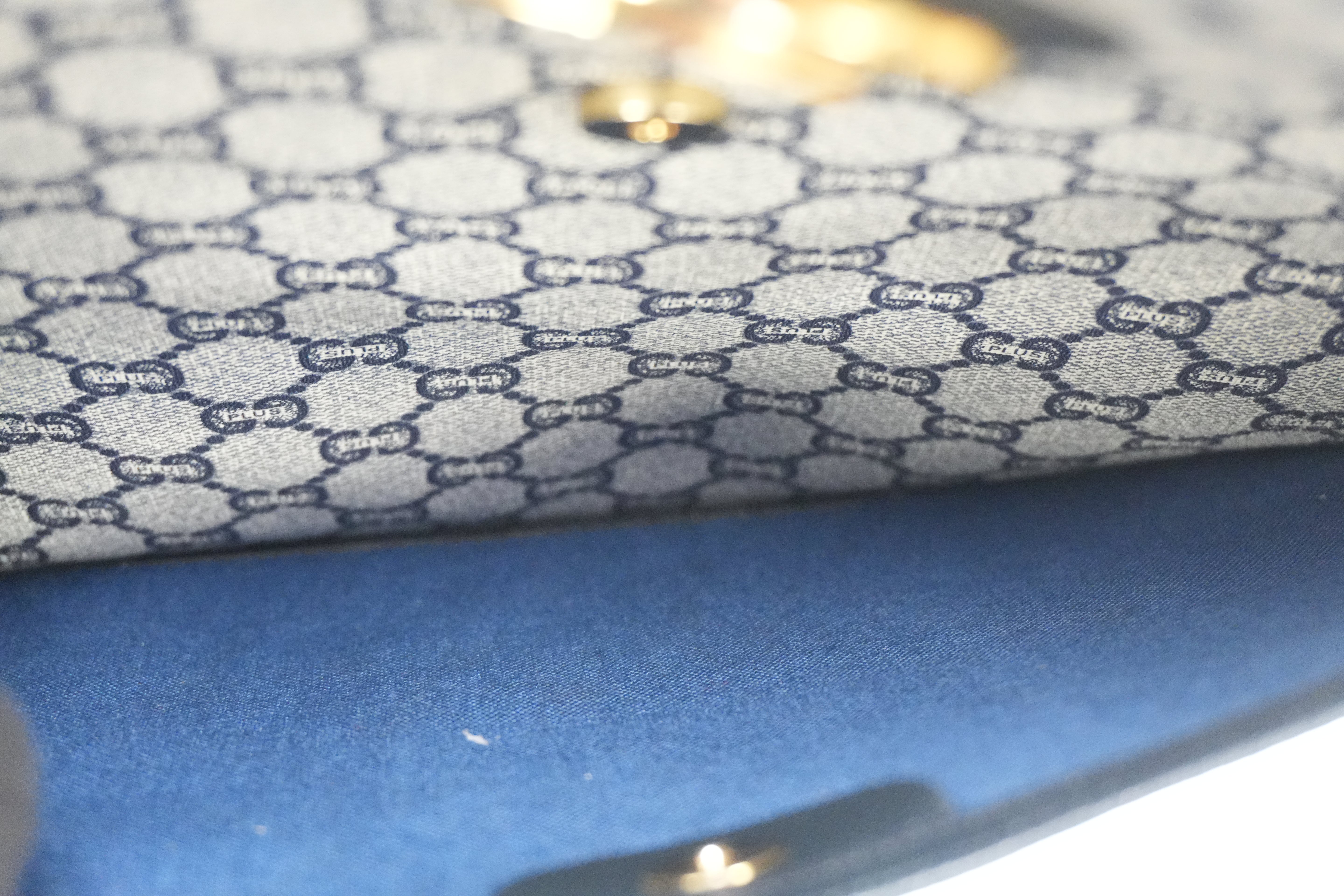 Pre-owned Gucci Plus Tote Bag Navy Blue