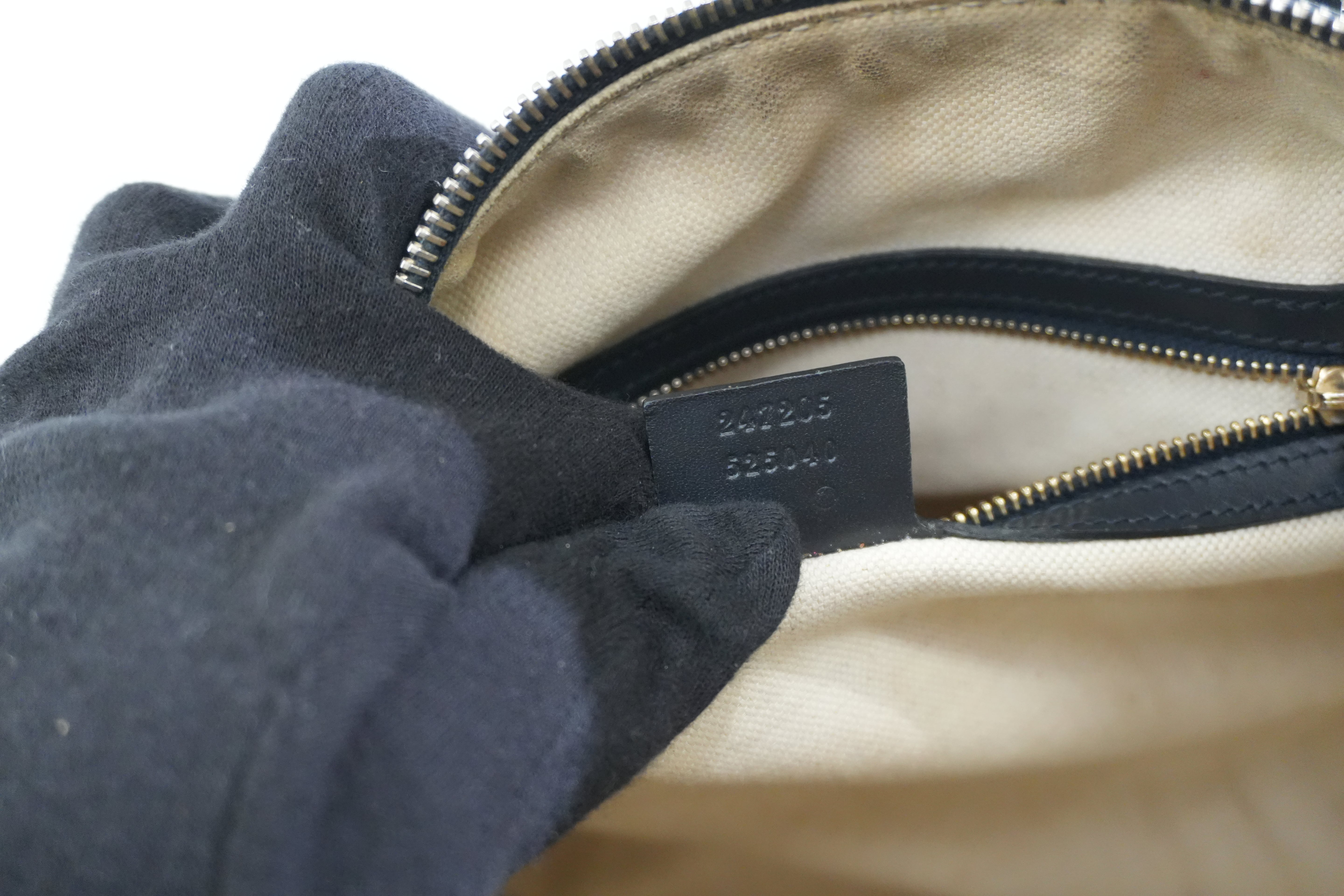 Pre-owned Gucci Canvas Sheryline Two Way Boston Bag Blue