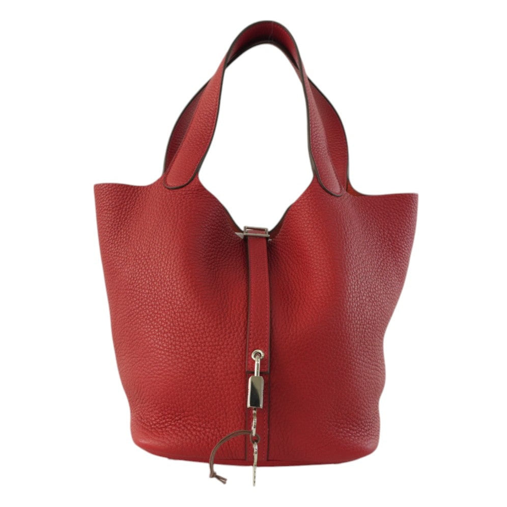 Pre-owned Hermes Picotin MM Handbag Red