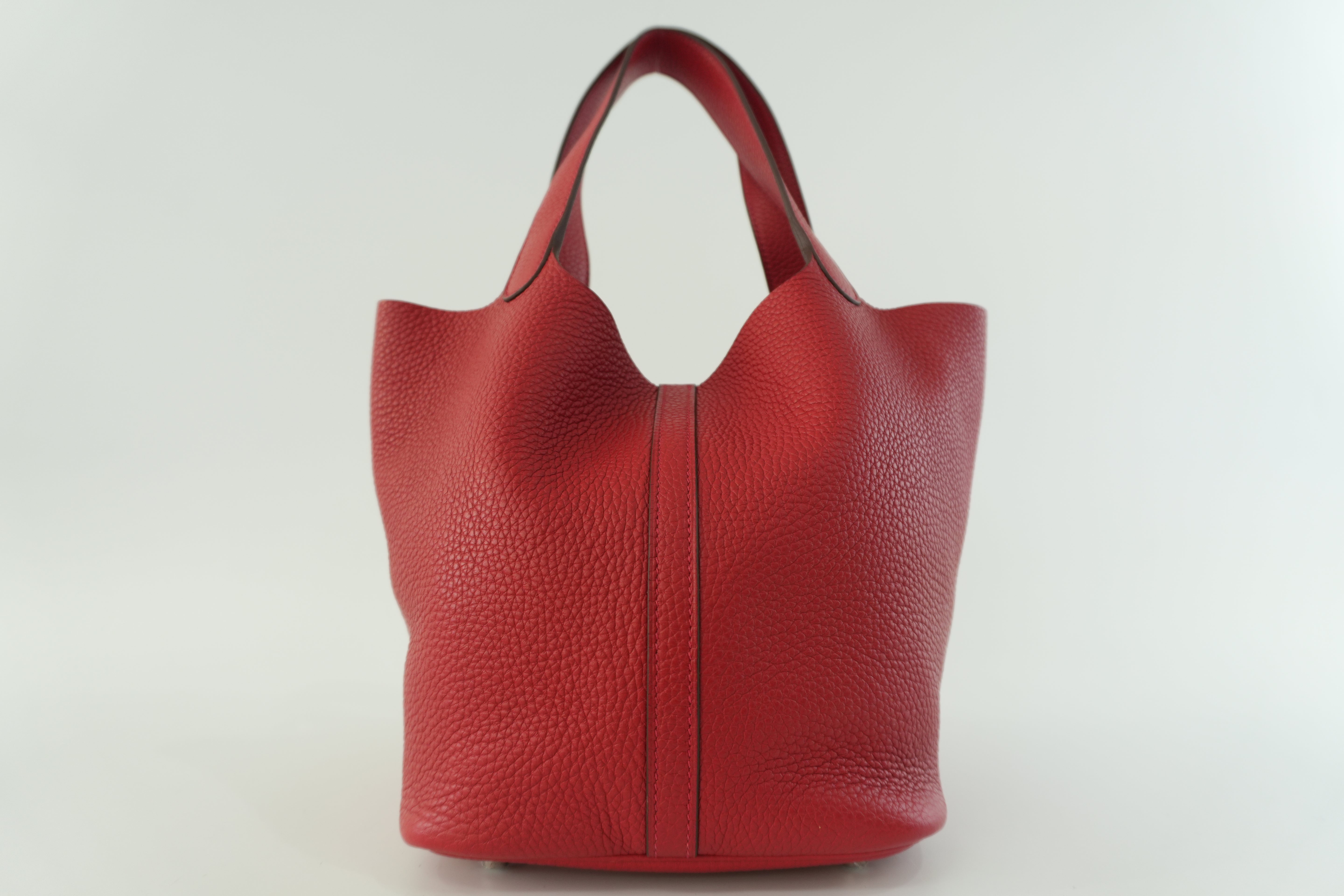 Pre-owned Hermes Picotin MM Handbag Red