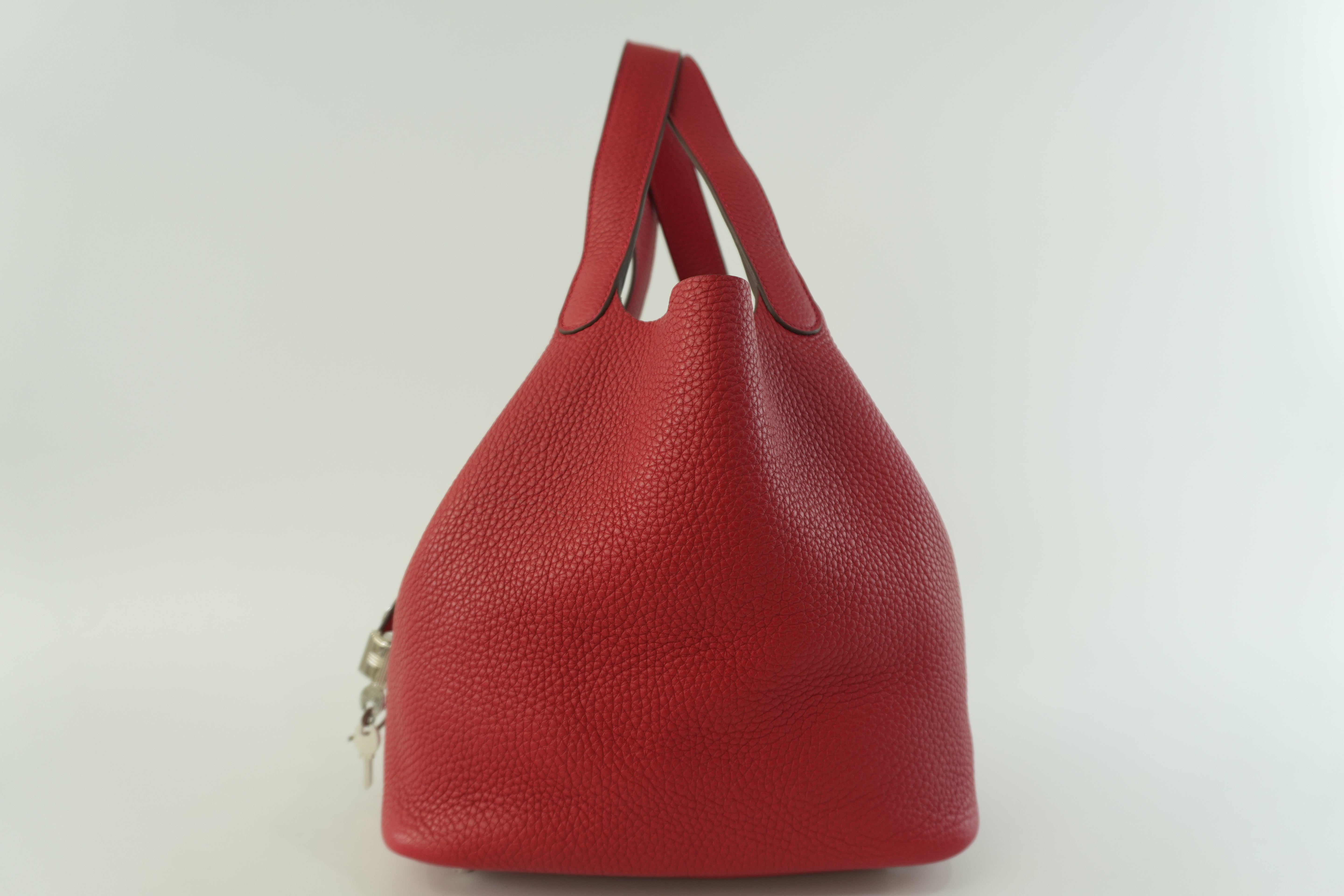 Pre-owned Hermes Picotin MM Handbag Red