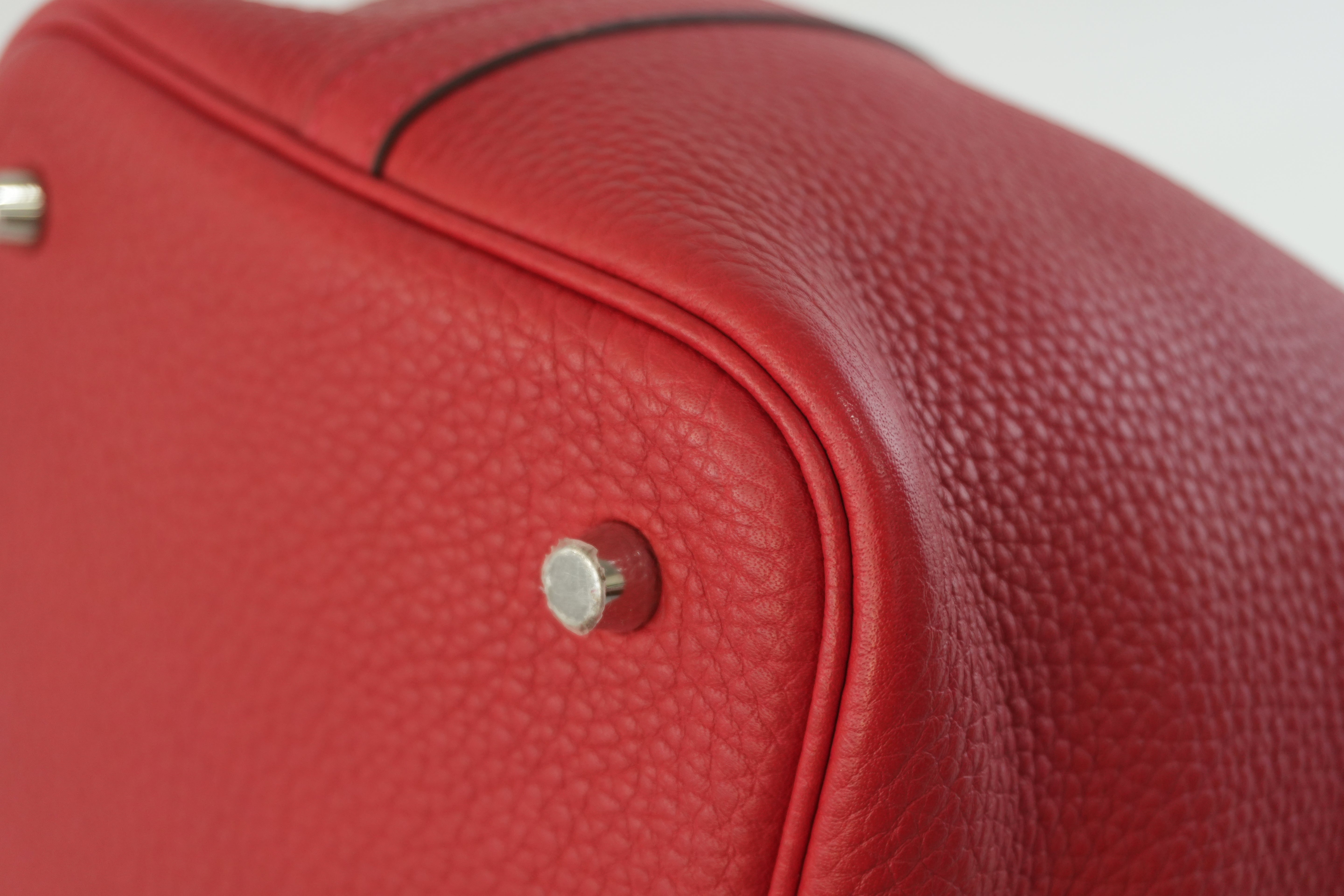 Pre-owned Hermes Picotin MM Handbag Red