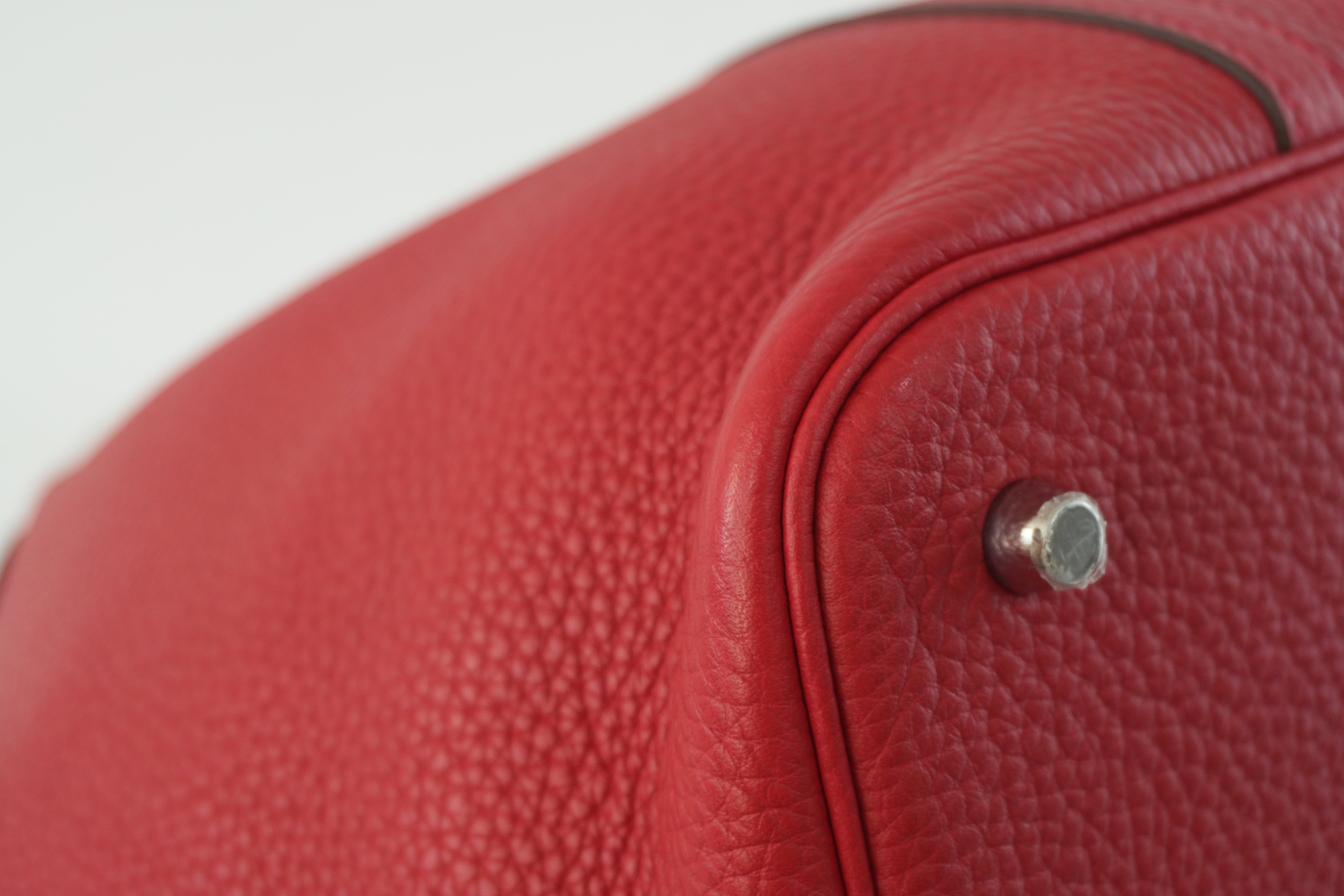 Pre-owned Hermes Picotin MM Handbag Red