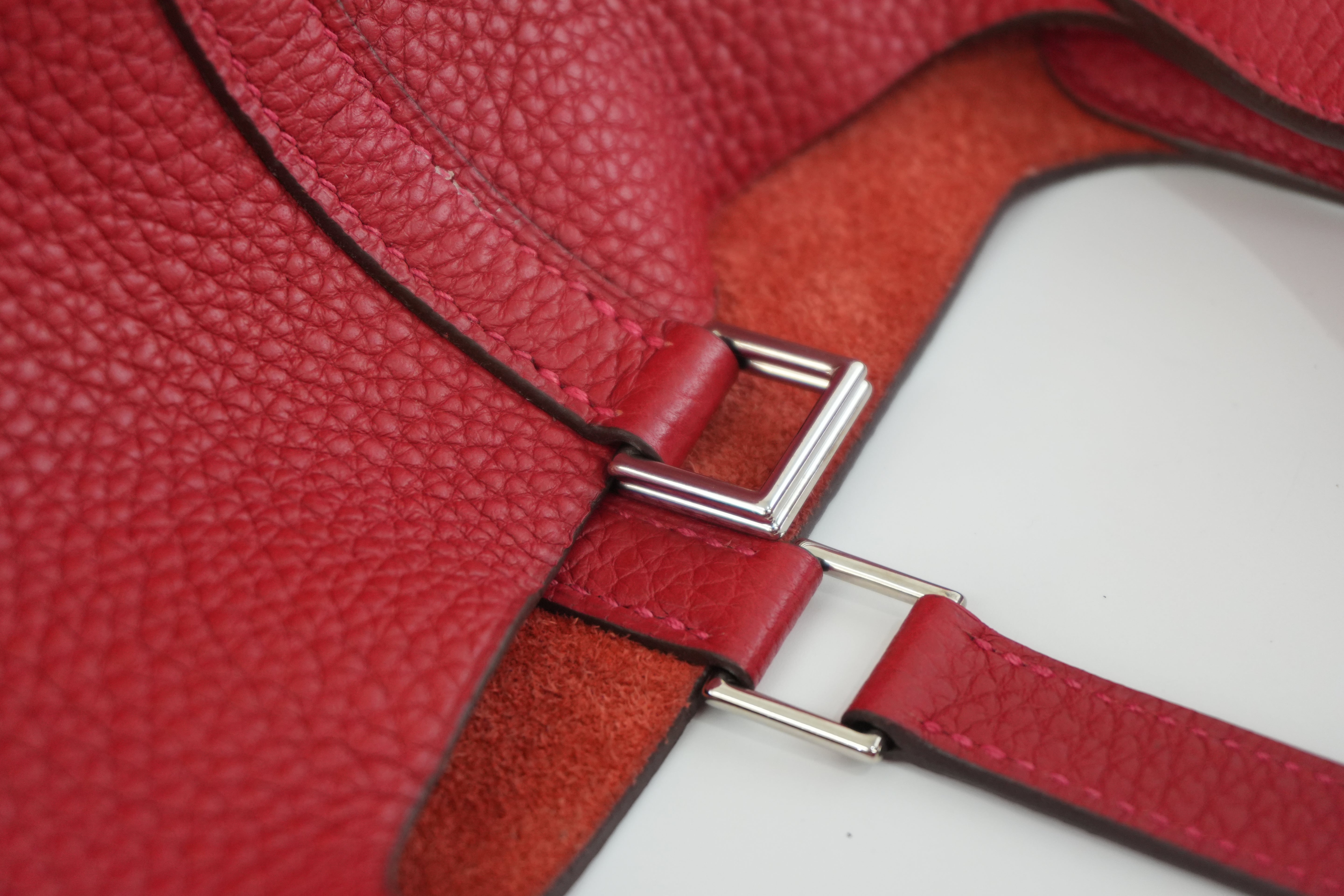 Pre-owned Hermes Picotin MM Handbag Red