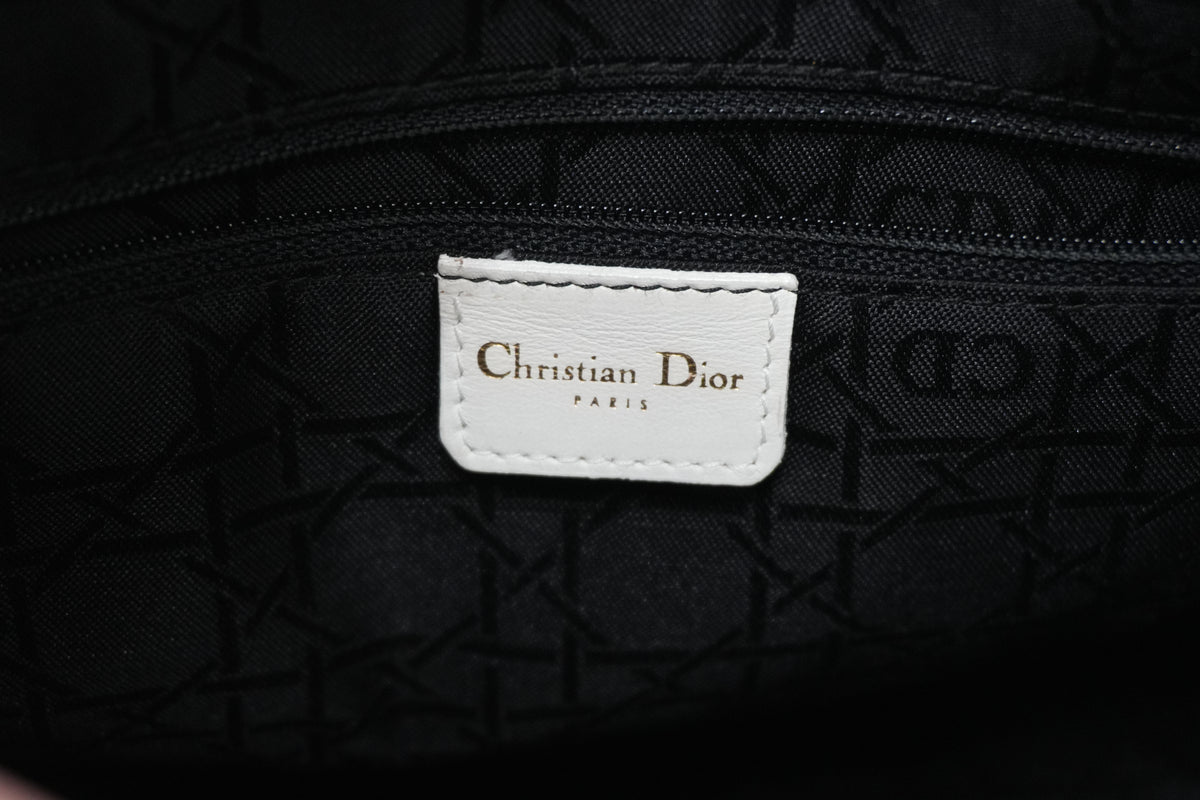 Pre-Owned Dior Patent Lady Dior Large Two Way Shoulder Bag
