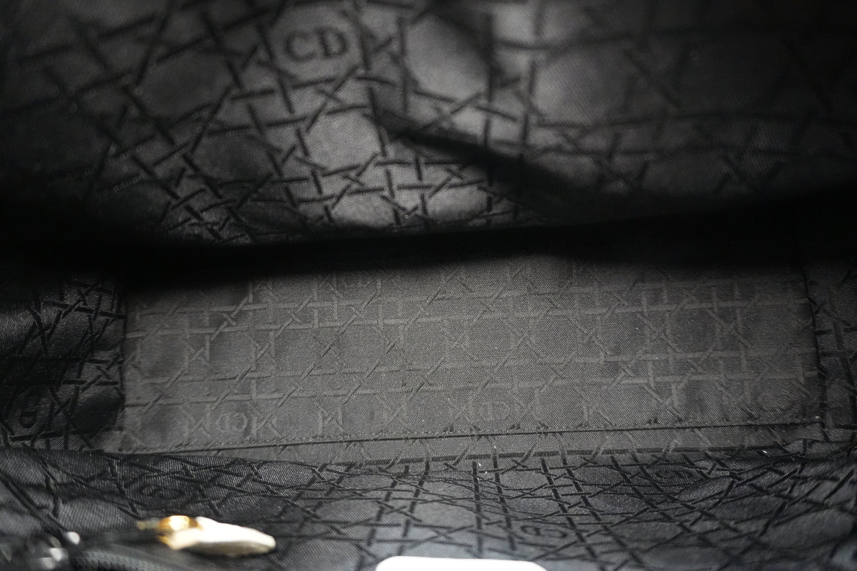Pre-Owned Dior Patent Lady Dior Large Two Way Shoulder Bag