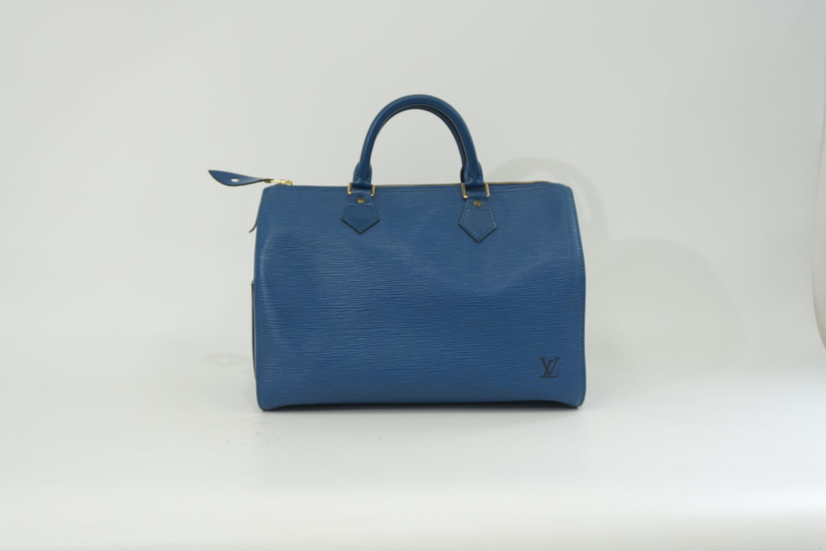 Pre-Owned Louis Vuitton Epi Speedy 30 Blue