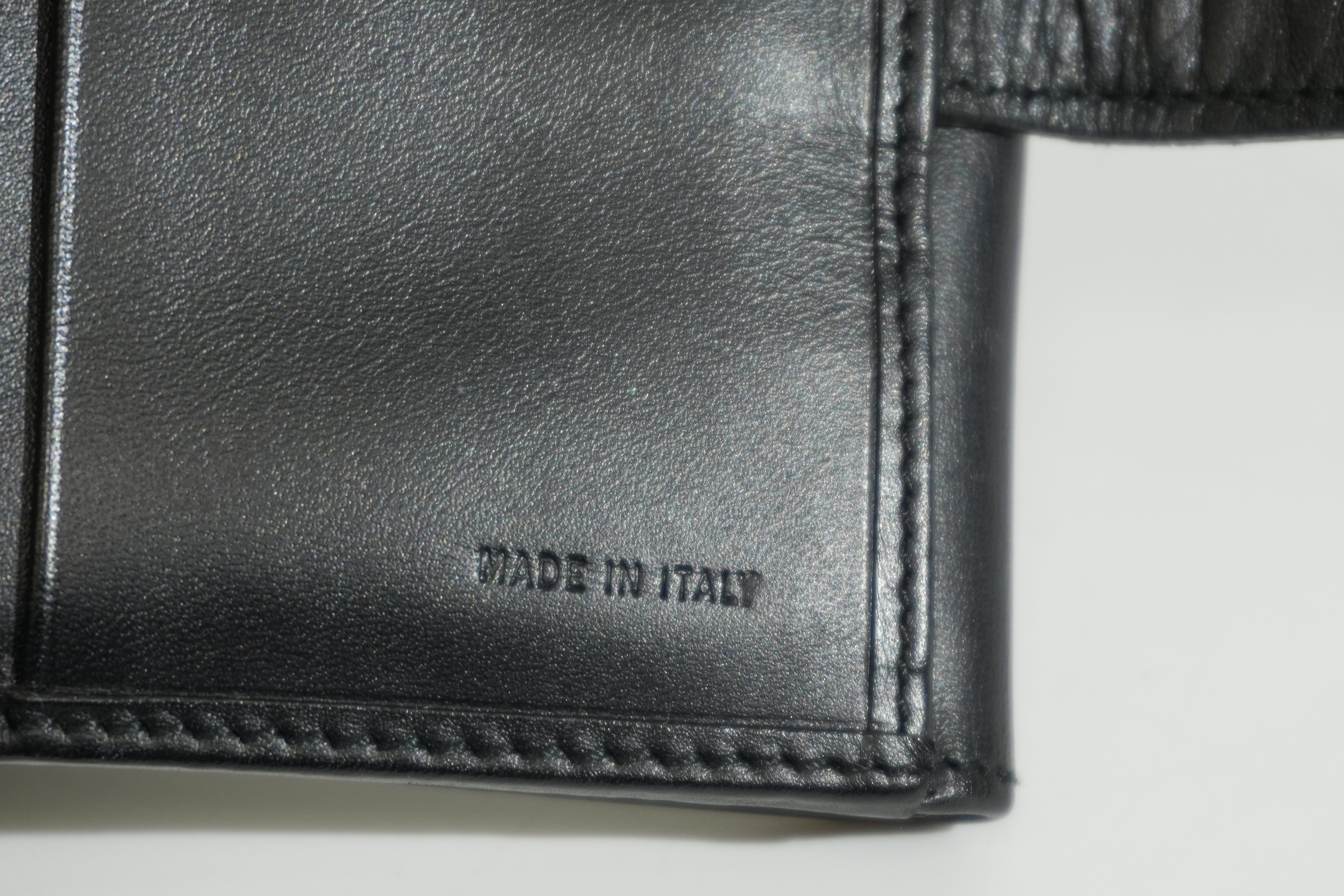 Pre-owned Fendi Zucchino Compact Wallet Black