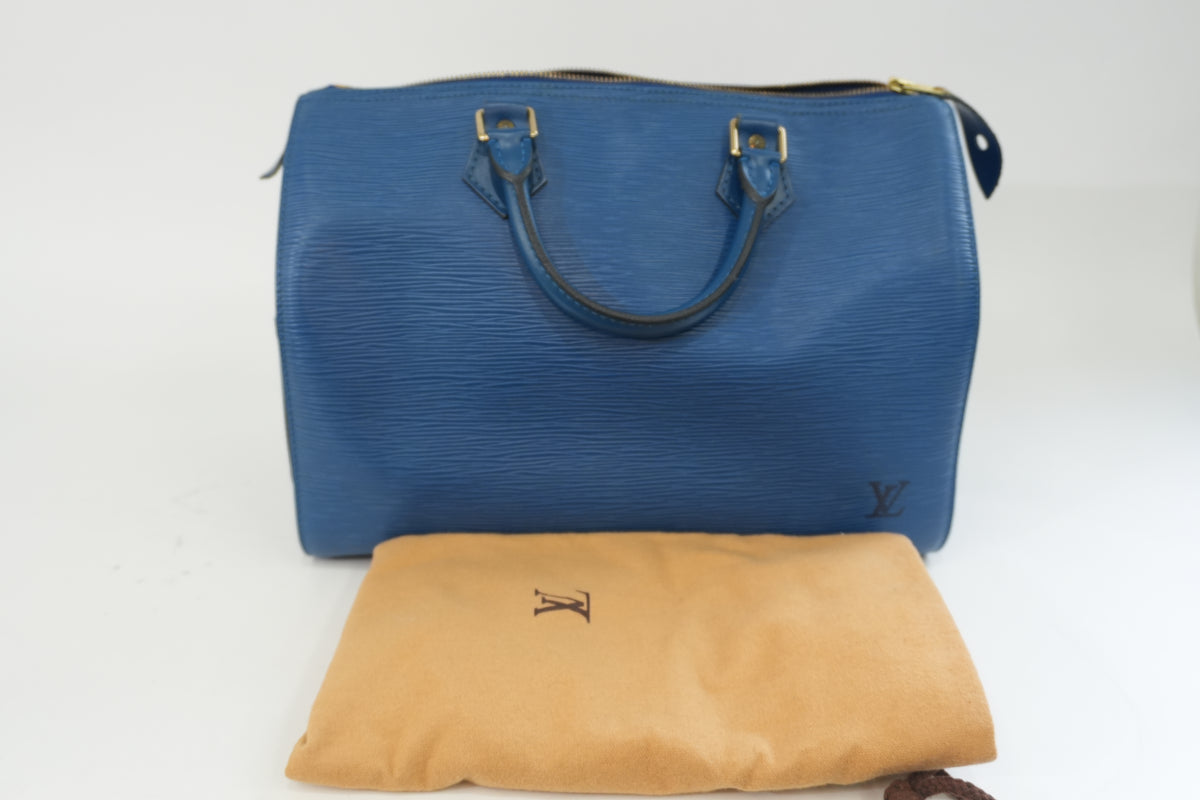 Pre-Owned Louis Vuitton Epi Speedy 30 Blue