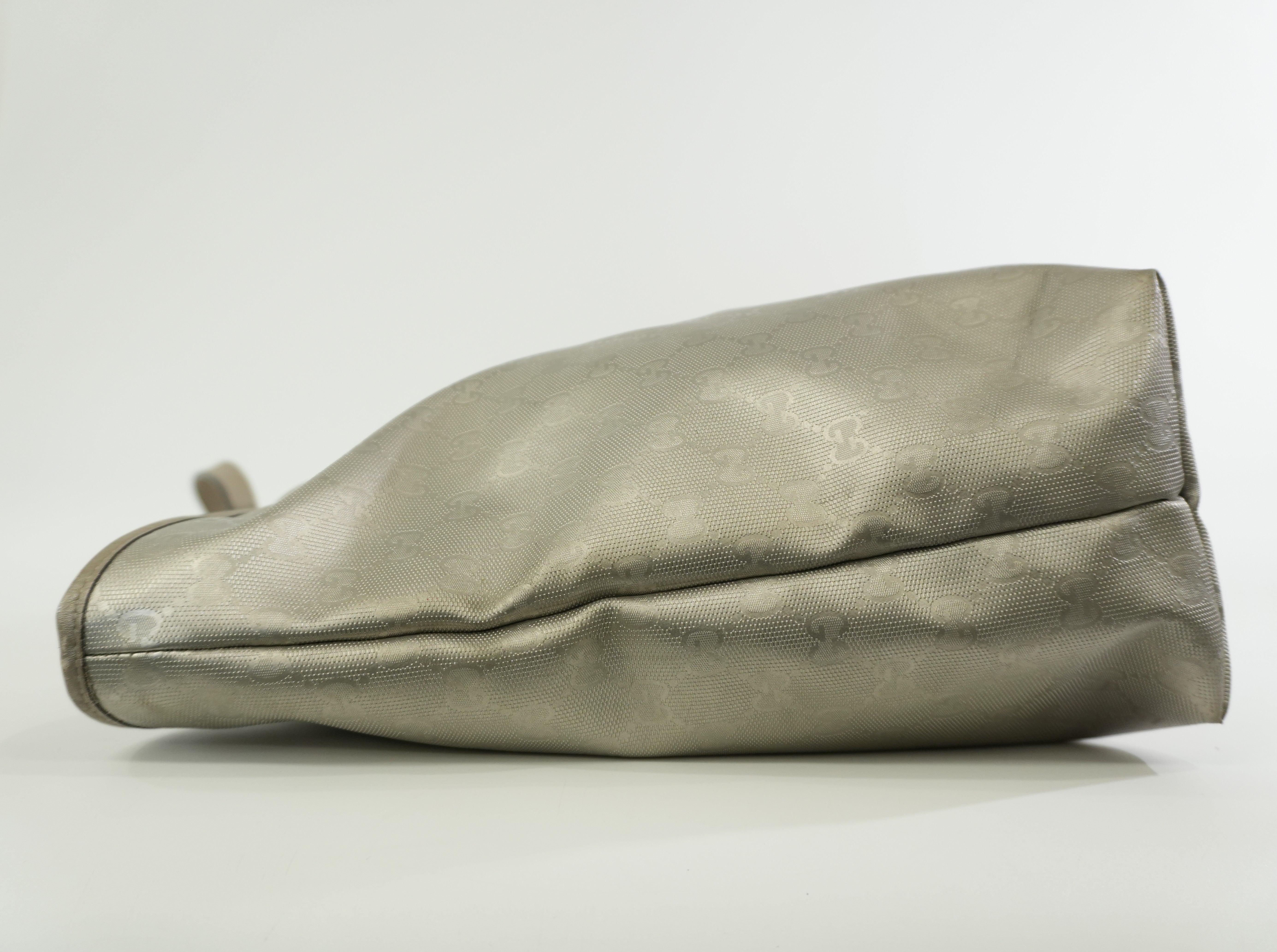 Pre-owned Gucci Metallic Tote Bag SIlver