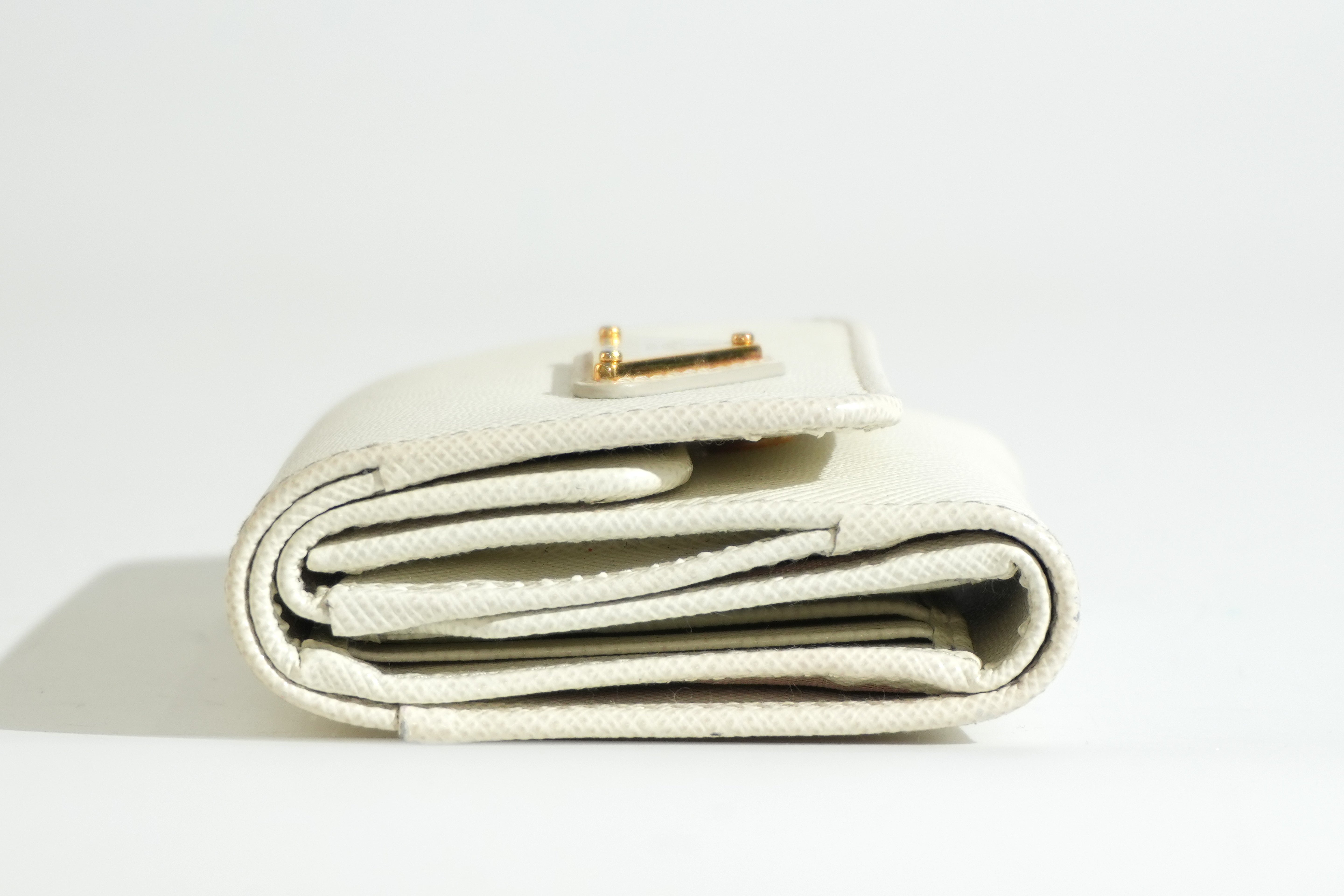 Prada Trifold Wallet White