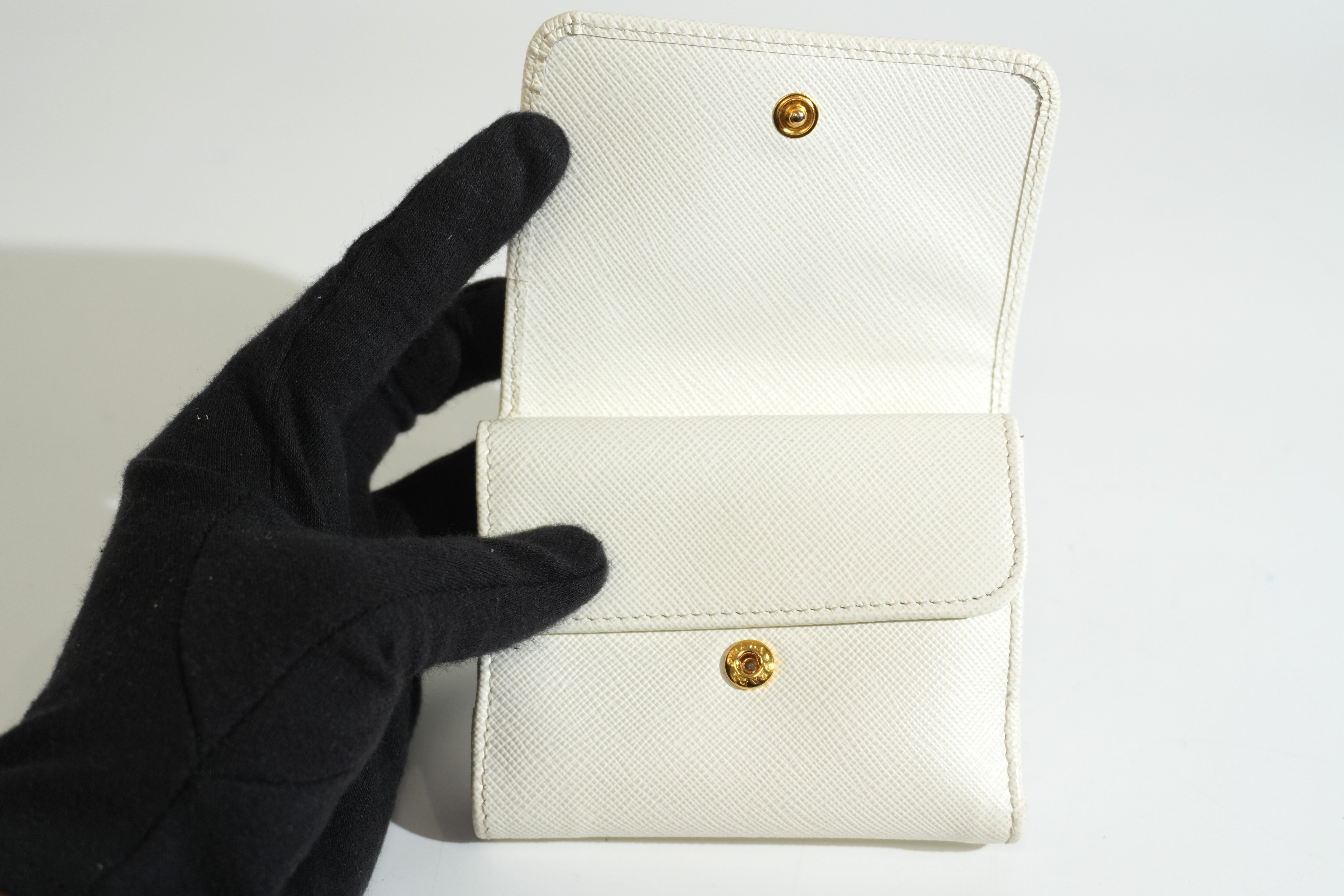 Prada Trifold Wallet White