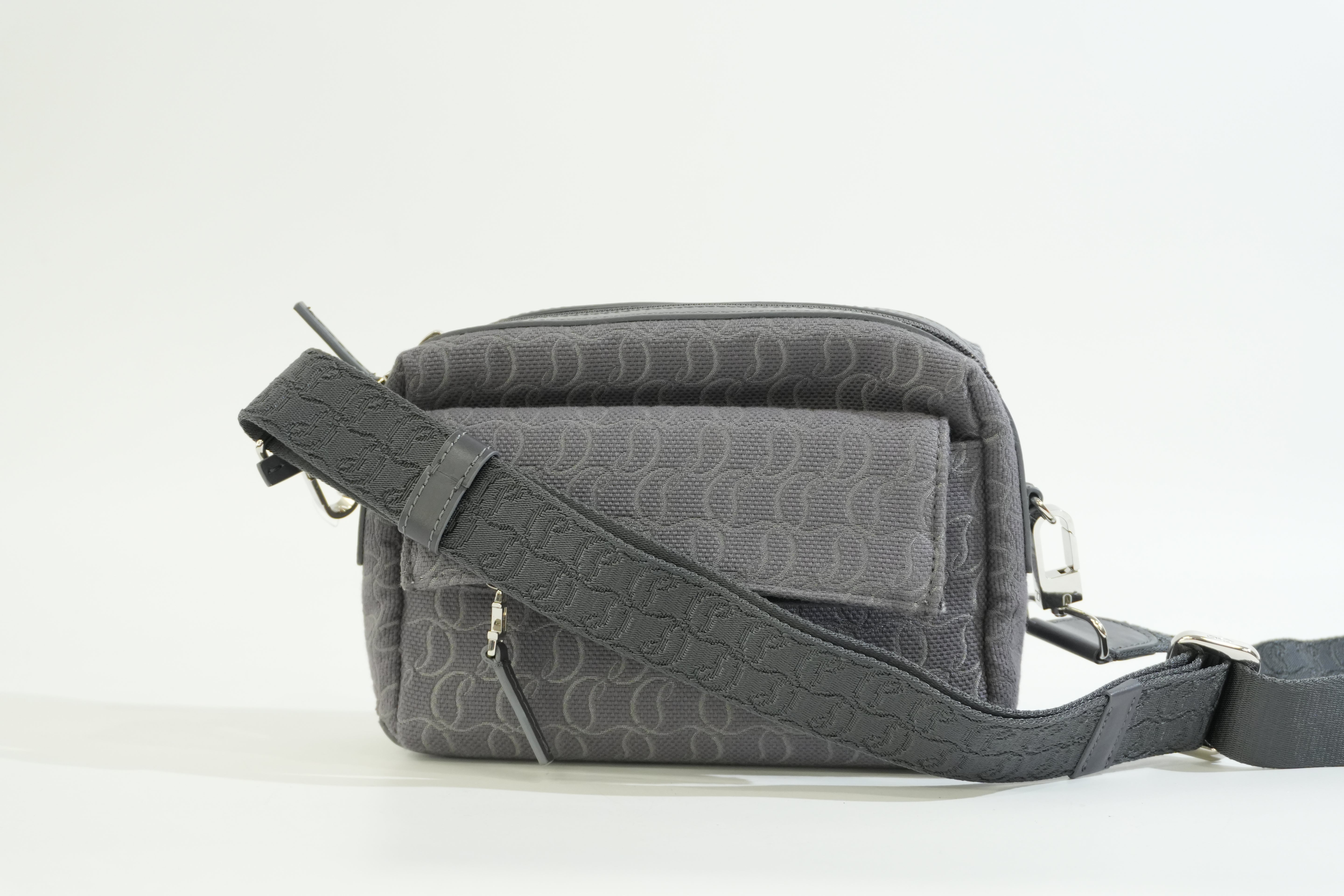 Pre-owned Louboutin Zip N Flap Crossbody Bag Gray