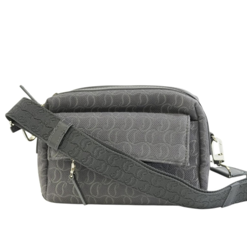 Pre-owned Louboutin Zip N Flap Crossbody Bag Gray