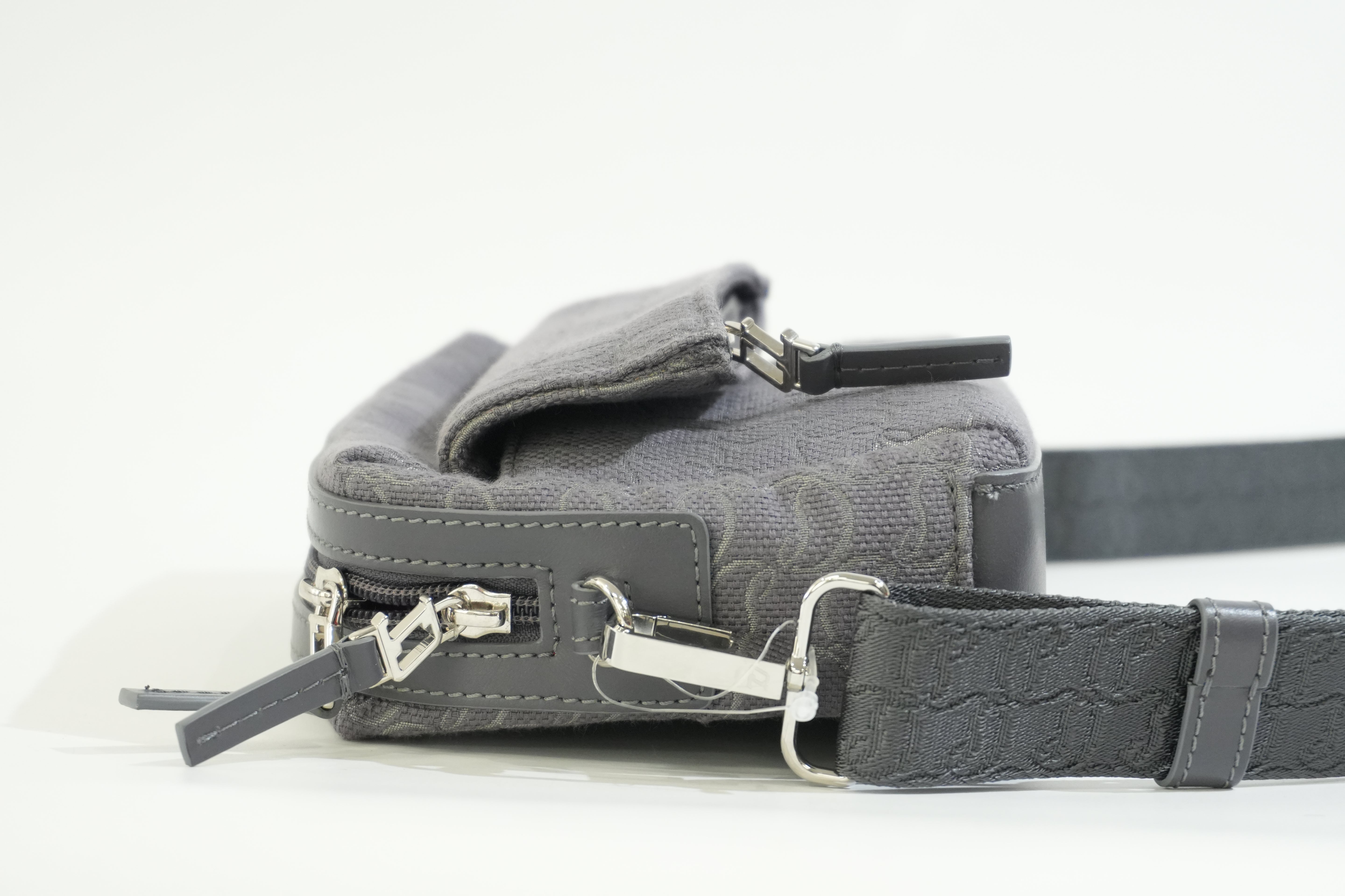 Pre-owned Louboutin Zip N Flap Crossbody Bag Gray