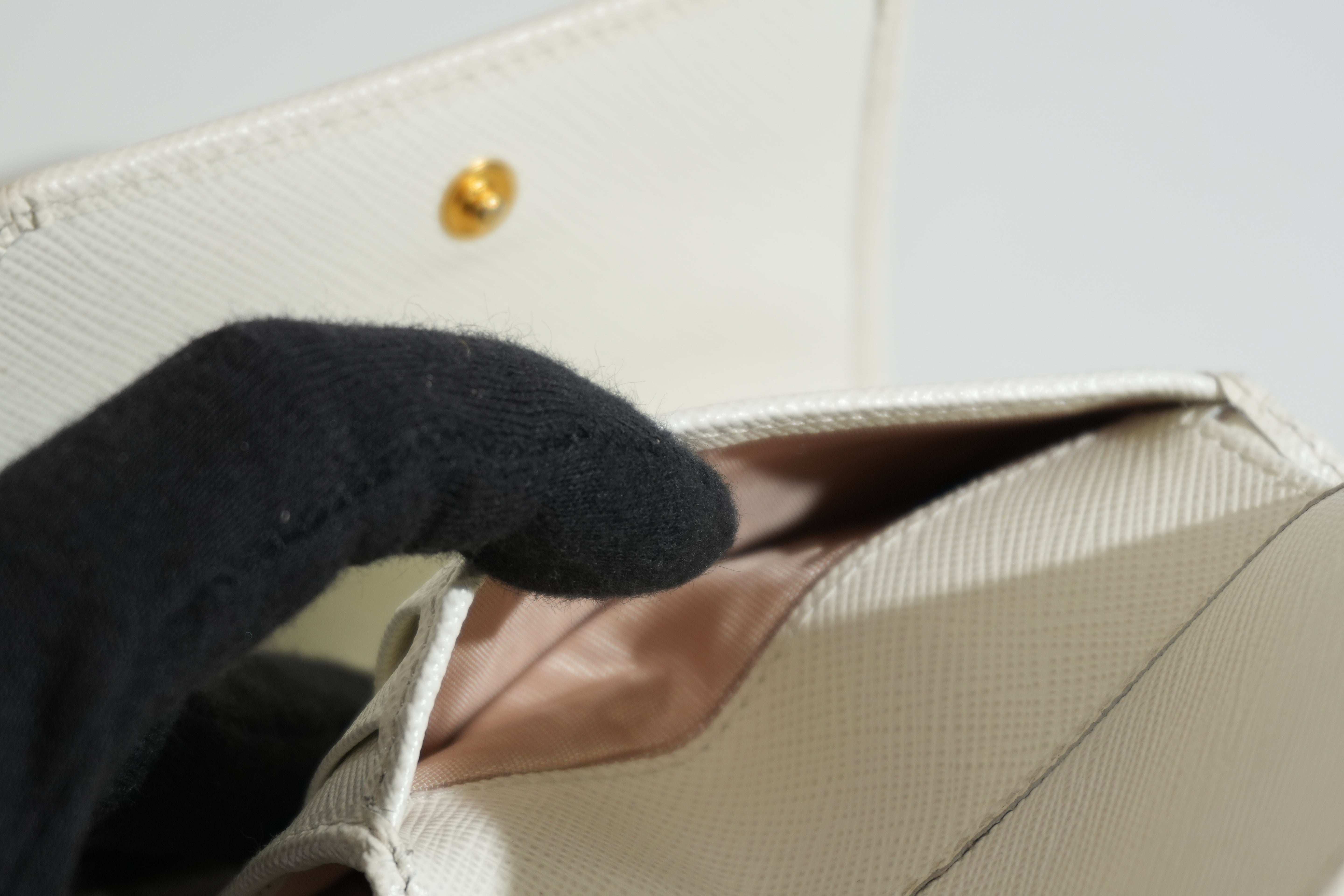 Prada Trifold Wallet White