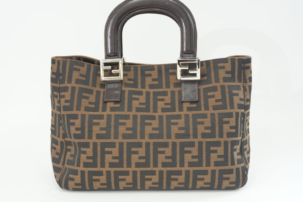 Pre-Owned Fendi Zucca Handbag Brown